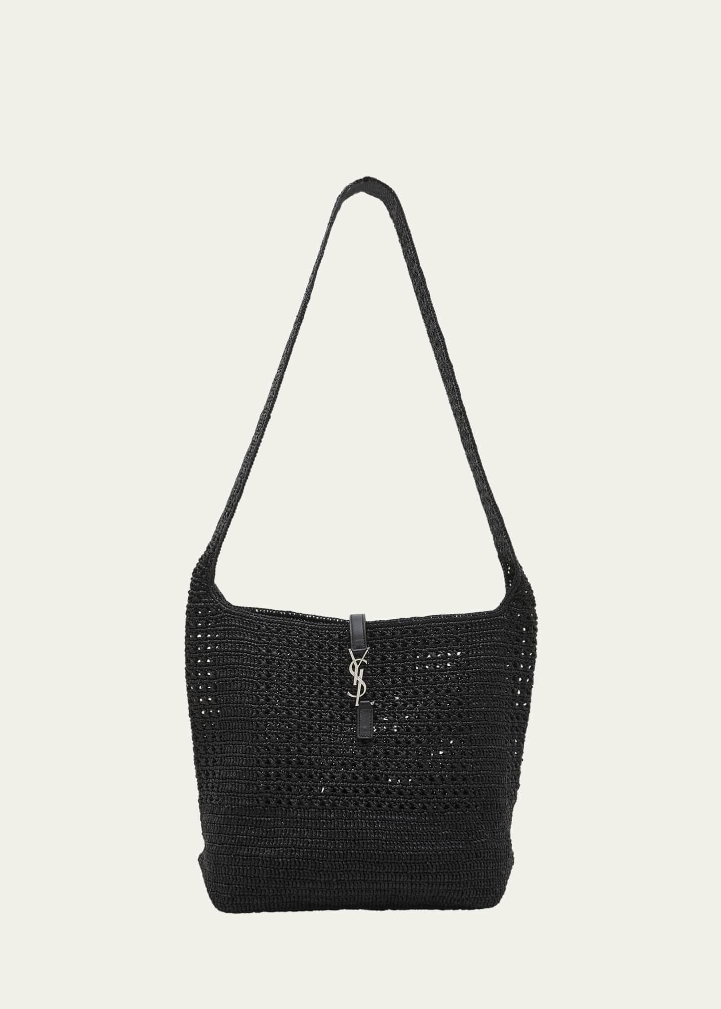 Saint Laurent Men's LE 5 A 7 Raffia Hobo Bag Image 1 of 5