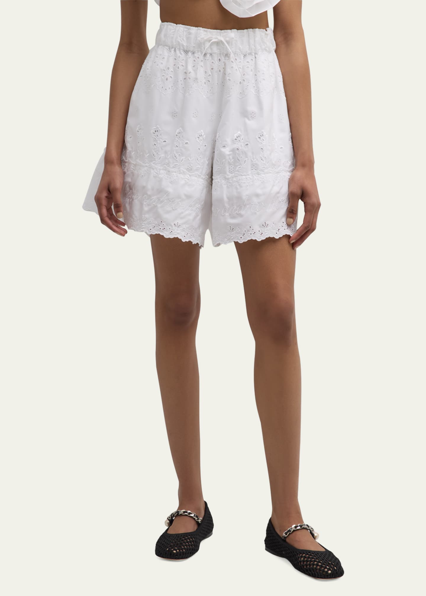 Simone Rocha White Easy Drawstring Shorts