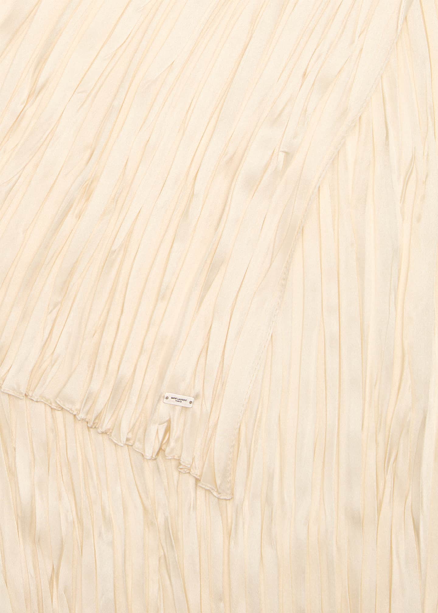 Saint Laurent Men's Satin Pleated Scarf Image 3 of 3