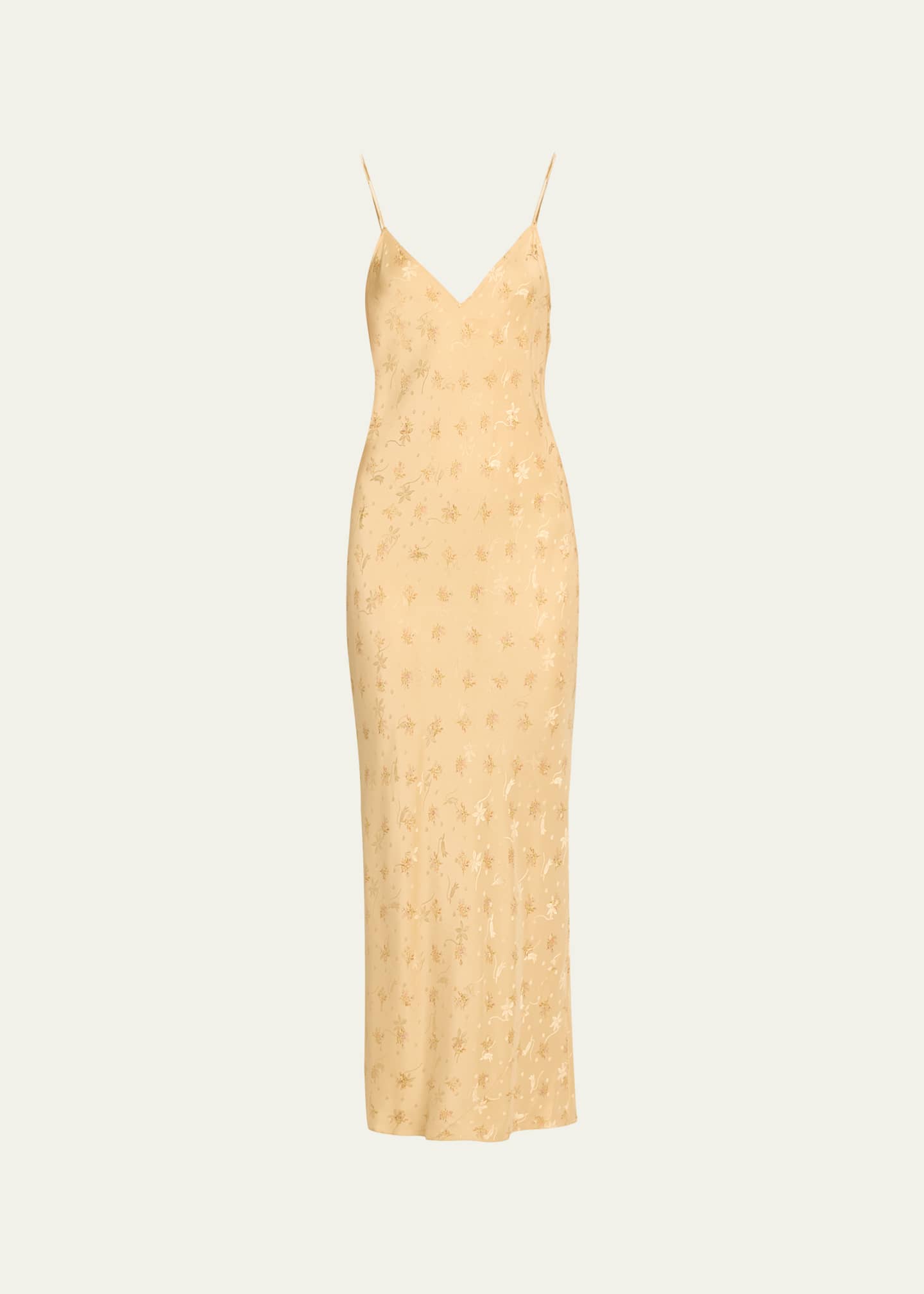 FRAME Floral Silk Long VNeck Cami Dress Bergdorf Goodman