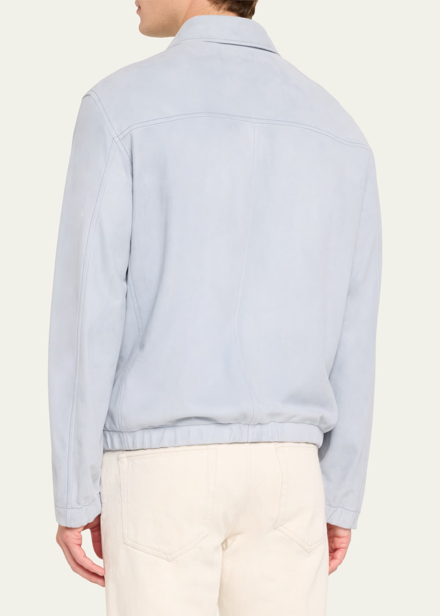 Berluti Men's Suede Overshirt with Scritto Pocket Image 3 of 5