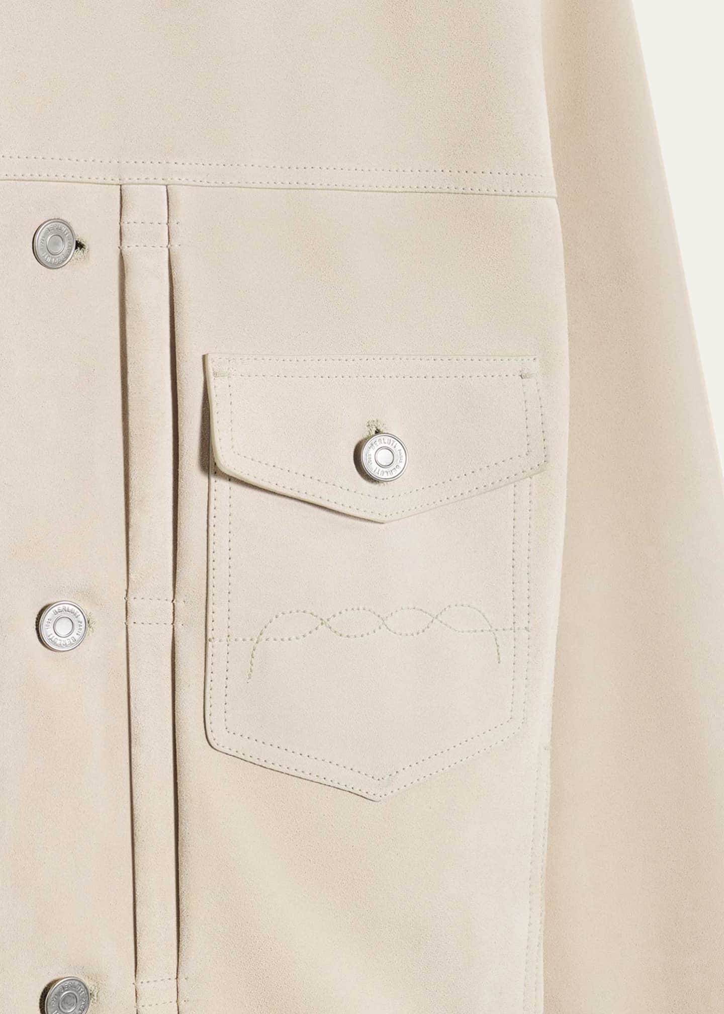 Berluti Men's Suede Button-Front Blouson Jacket Image 5 of 5