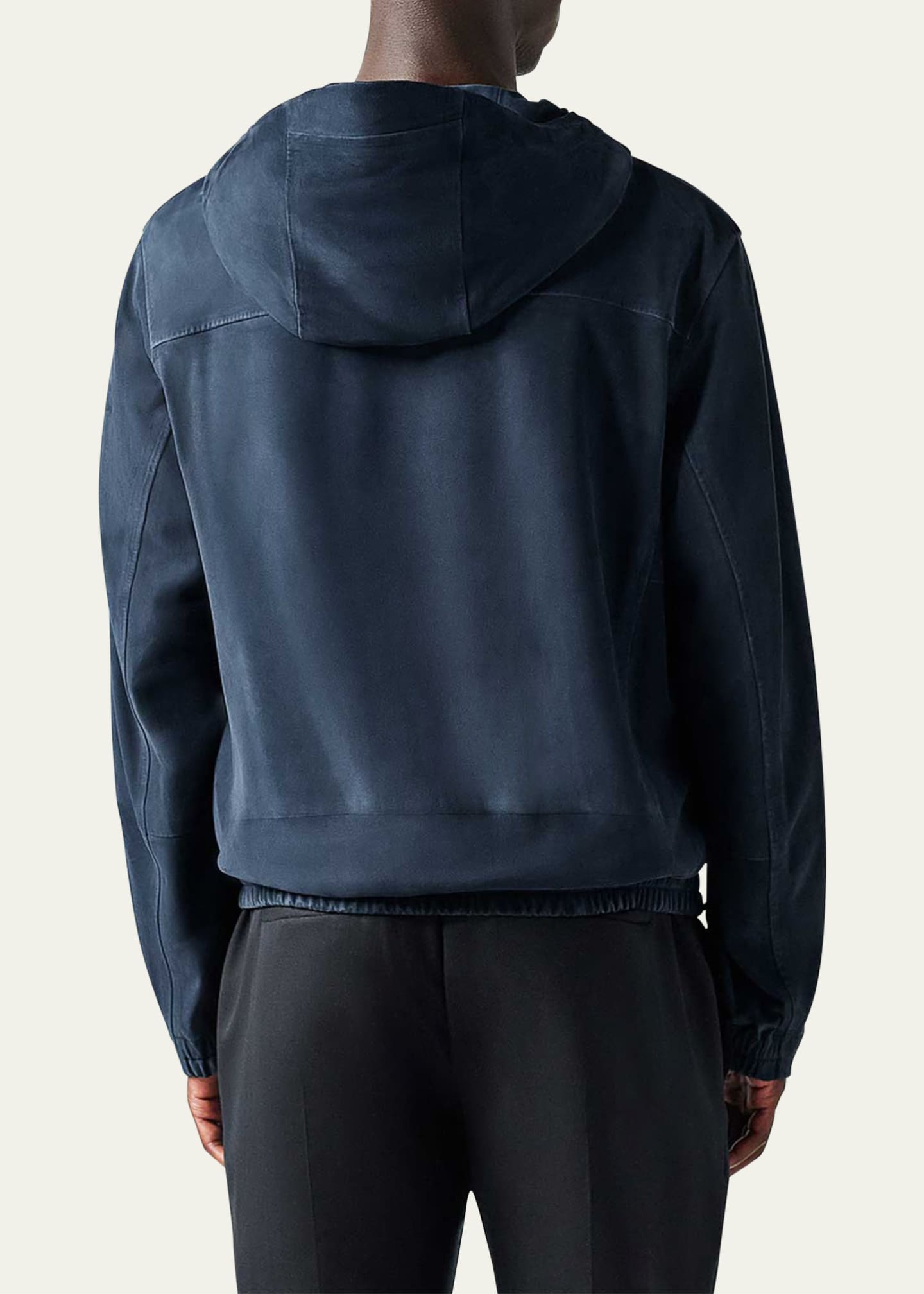 Berluti Men's Full-Zip Leather Hoodie Image 3 of 5