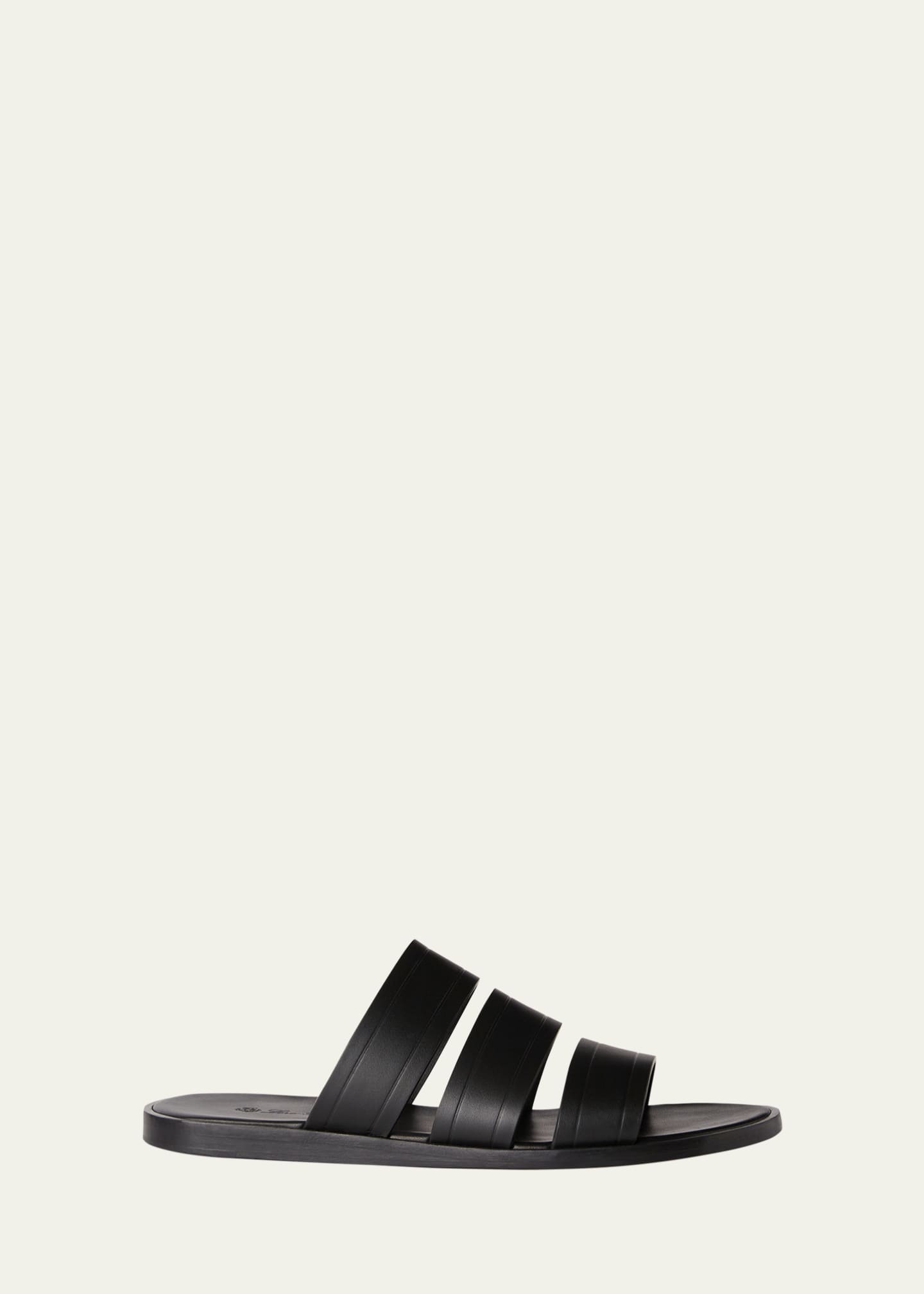 Loro Piana Men's Naha Seawalk Leather Slide Sandals Image 1 of 3