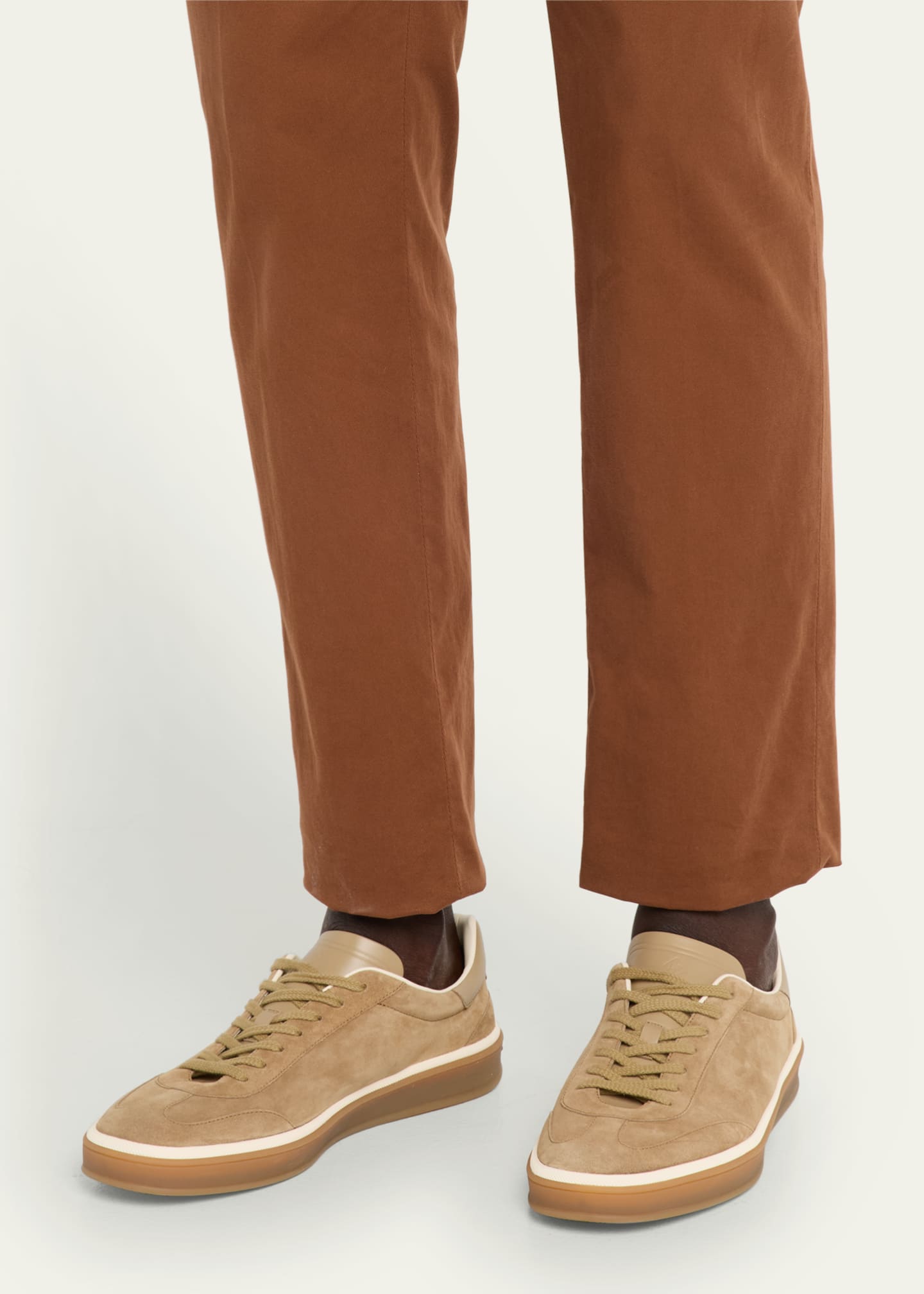 Loro Piana Men's Tennis Walk Suede Low-Top Sneakers Image 2 of 6