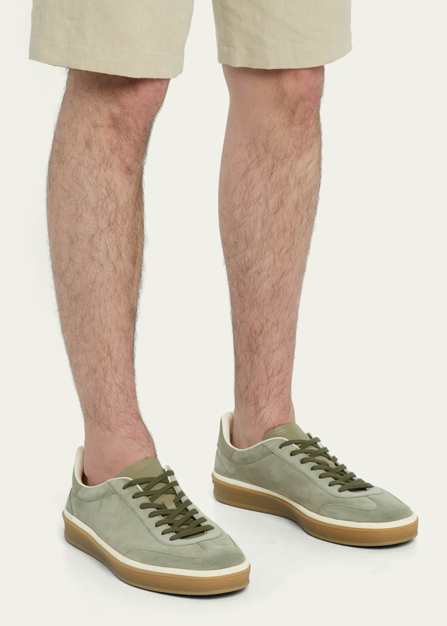 Loro Piana Men's Tennis Walk Suede Low-Top Sneakers Image 2 of 6