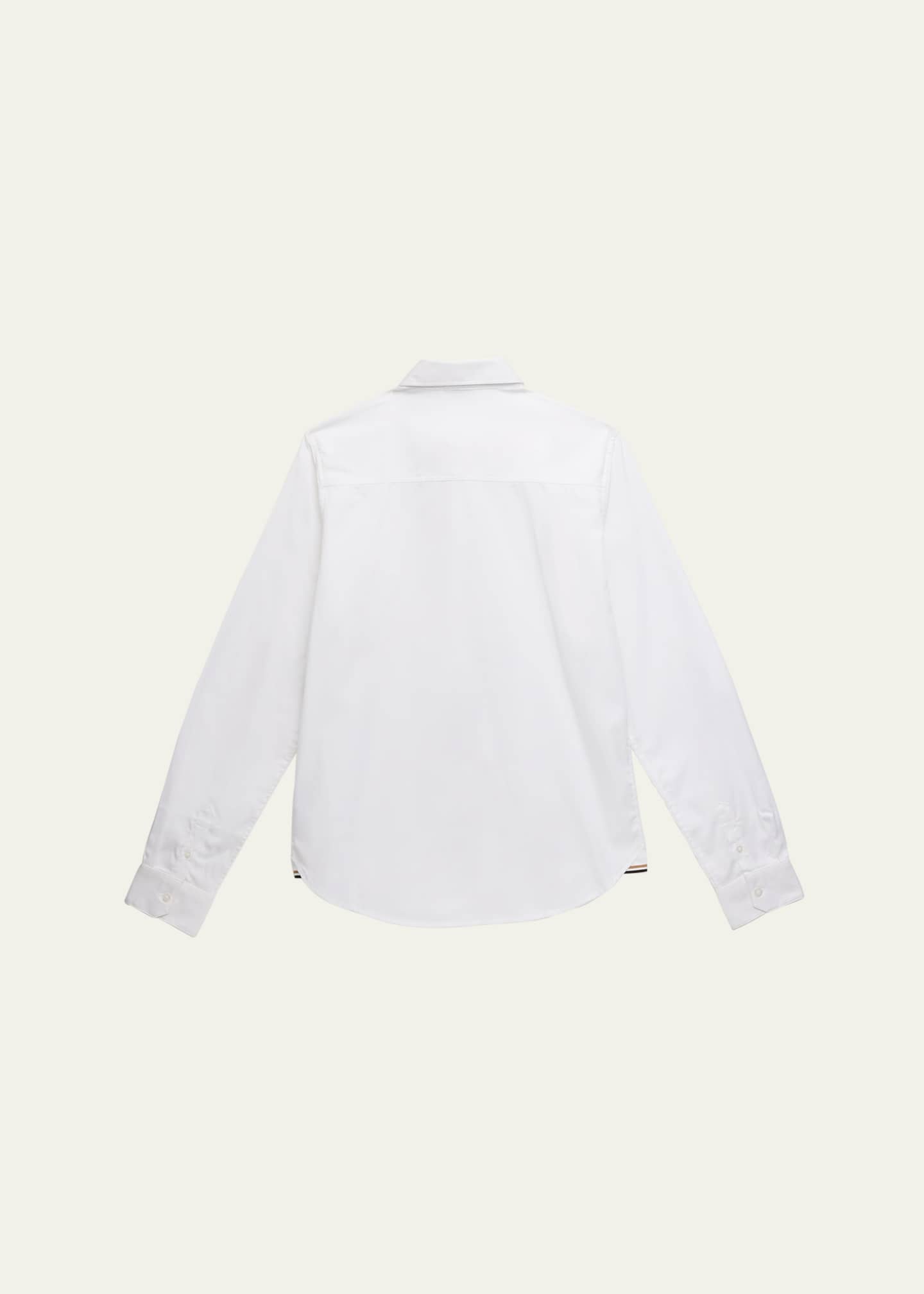 BOSS Boy's Long-Sleeve Cotton Oxford Shirt, Size 4-16 Image 2 of 3