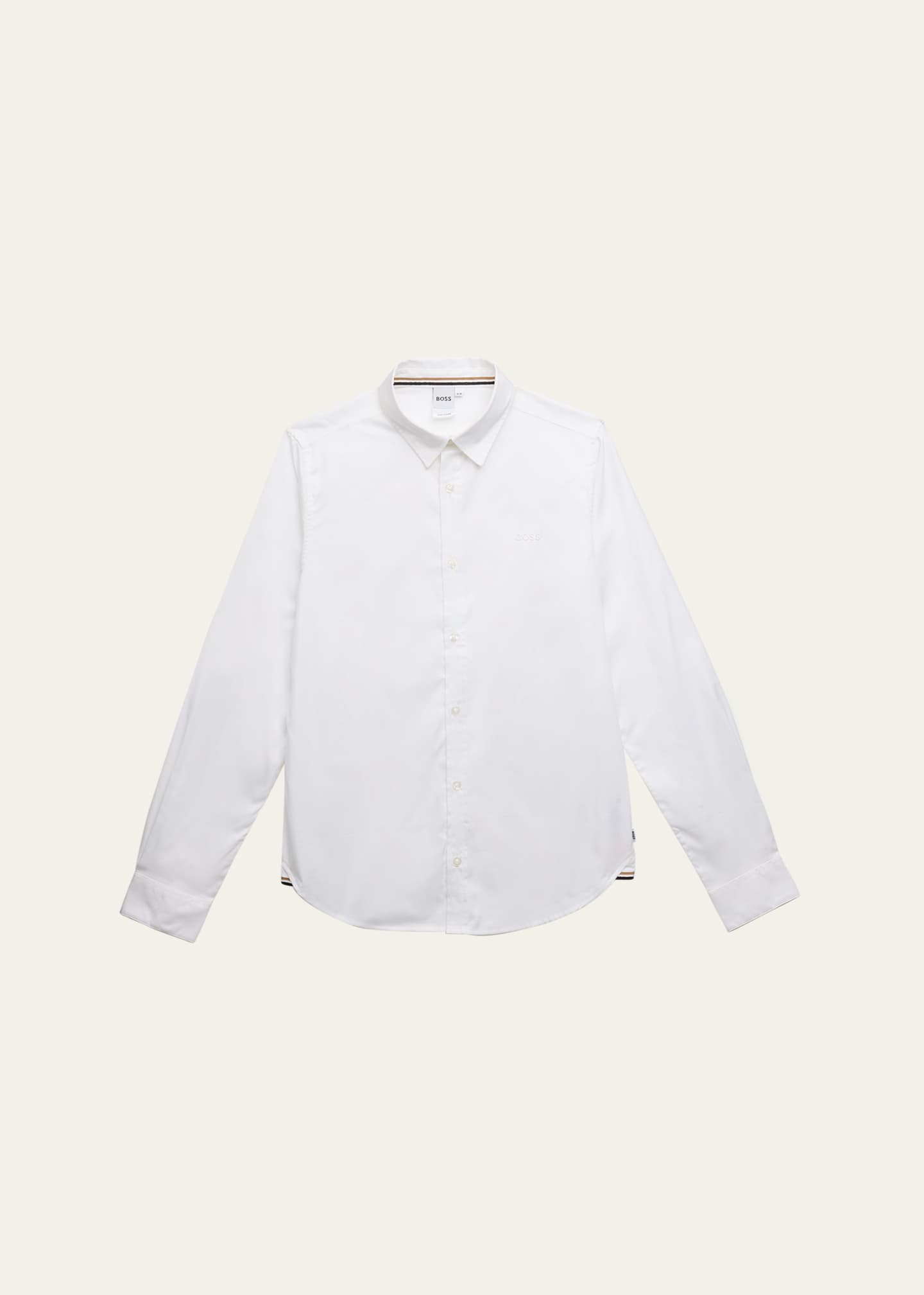 BOSS Boy's Long-Sleeve Cotton Oxford Shirt, Size 4-16 Image 1 of 3