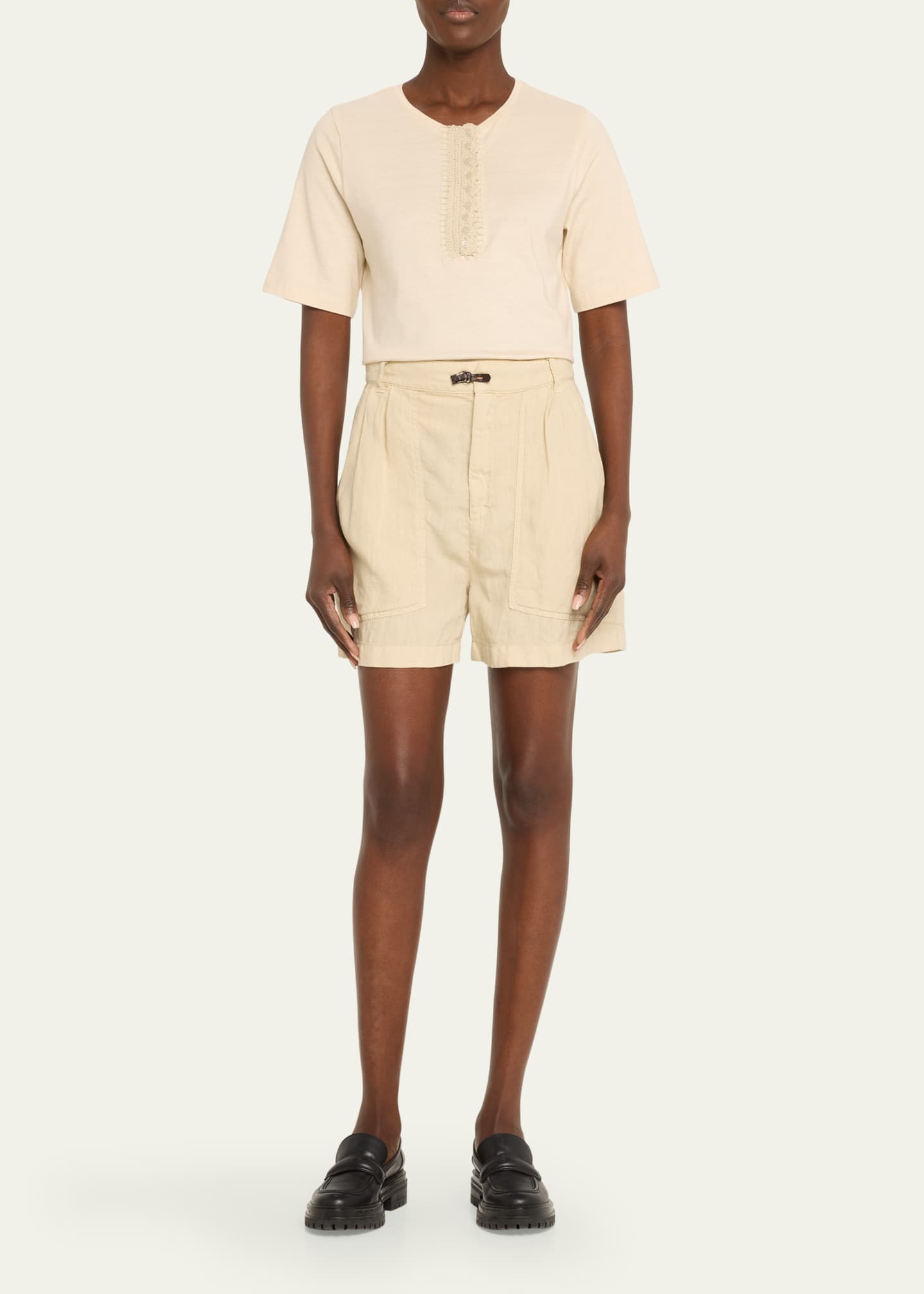 FORTELA Hook Linen Shorts Image 2 of 5