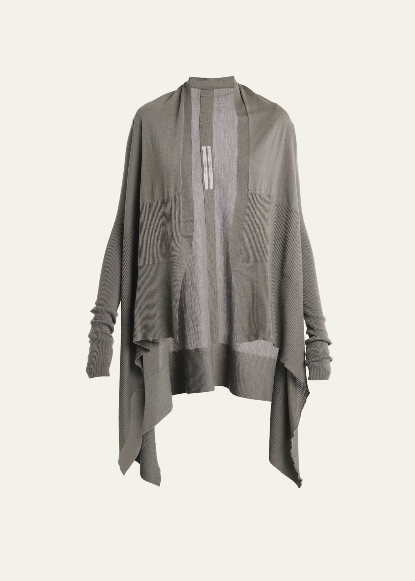 Rick Owens Wrap Wool Asymmetric Cardigan Sweater