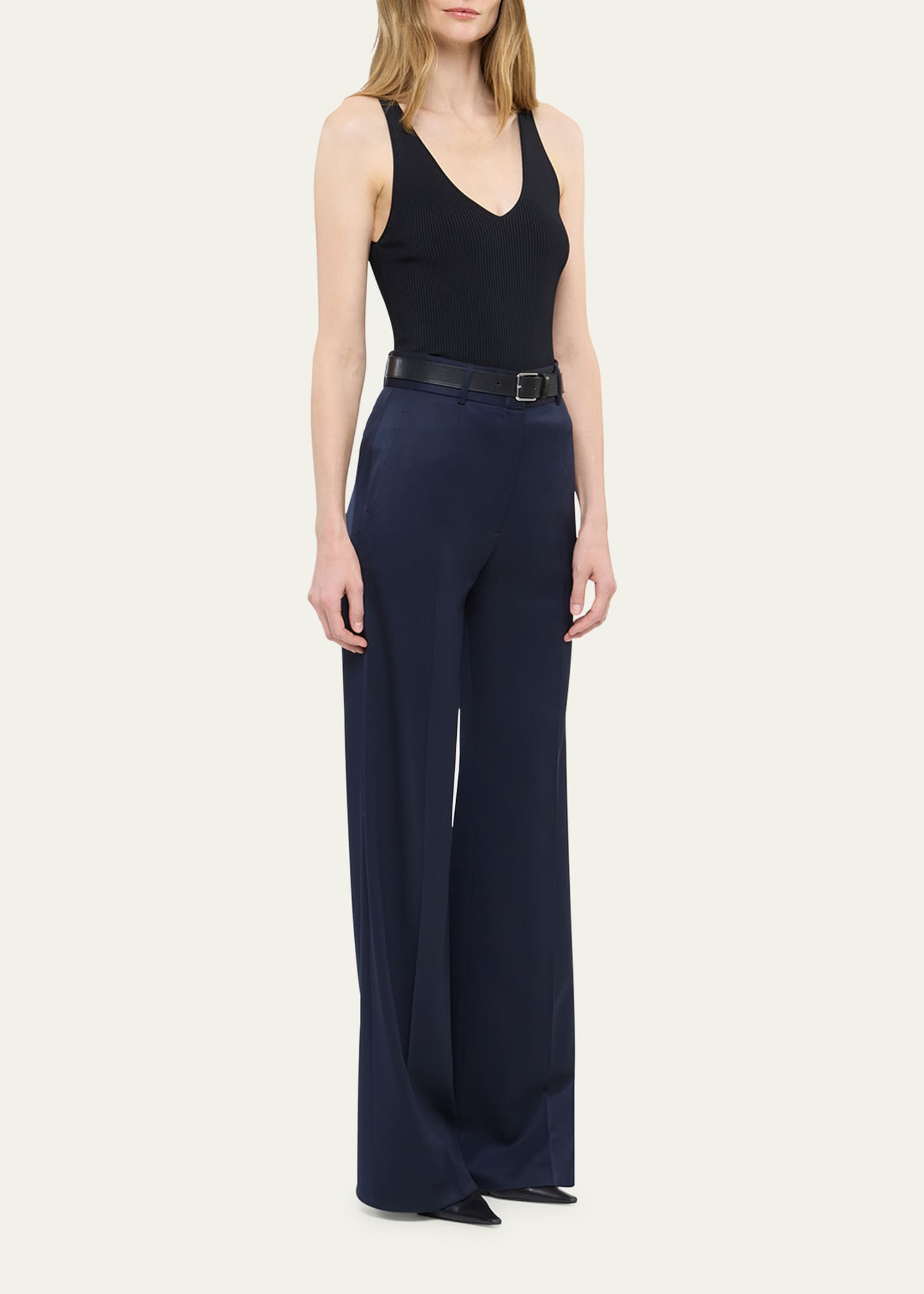 Another Tomorrow Deep V Knit Tank Top Bergdorf Goodman