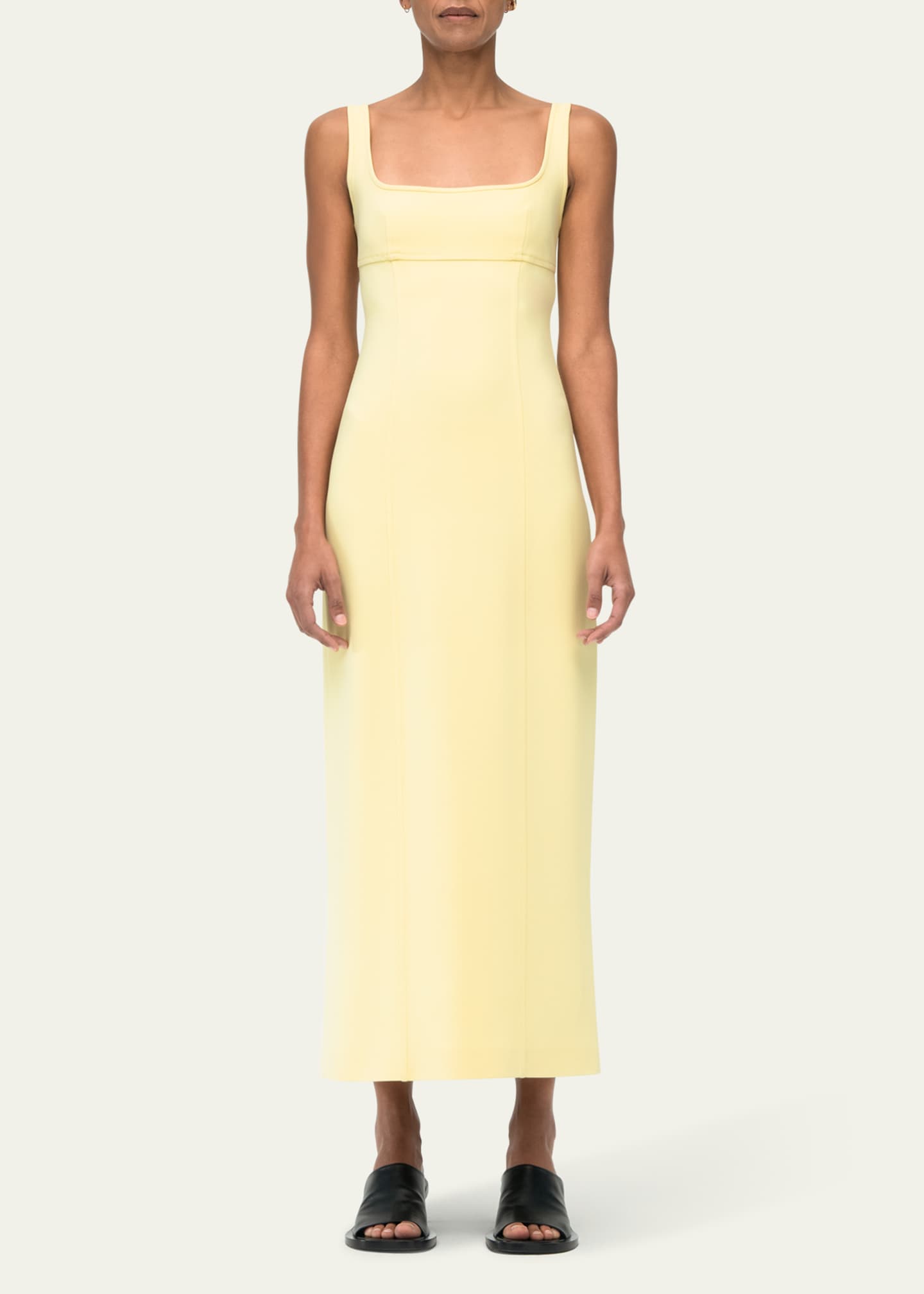 Tie-Back Long Sleeveless Sheath Dress - Thumbnail 2