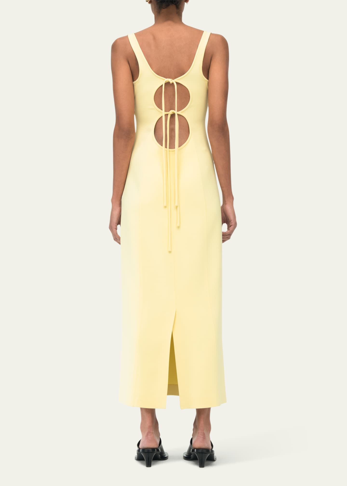 Tie-Back Long Sleeveless Sheath Dress - Thumbnail 3