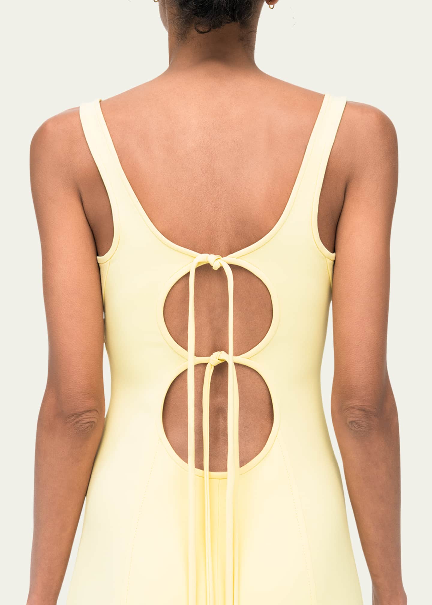 Tie-Back Long Sleeveless Sheath Dress - Thumbnail 5