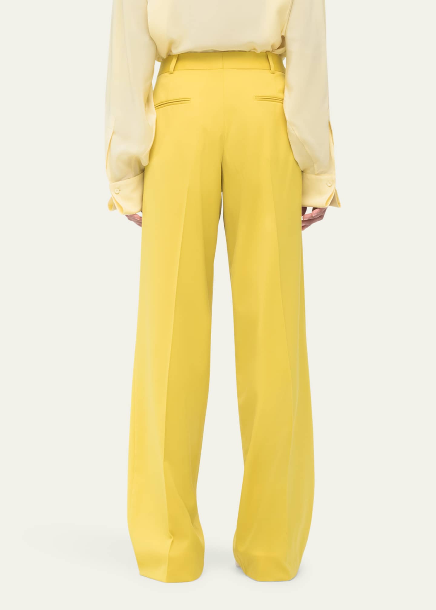 Another Tomorrow Pleated Wide-Leg Wool Pants Image 3 of 5