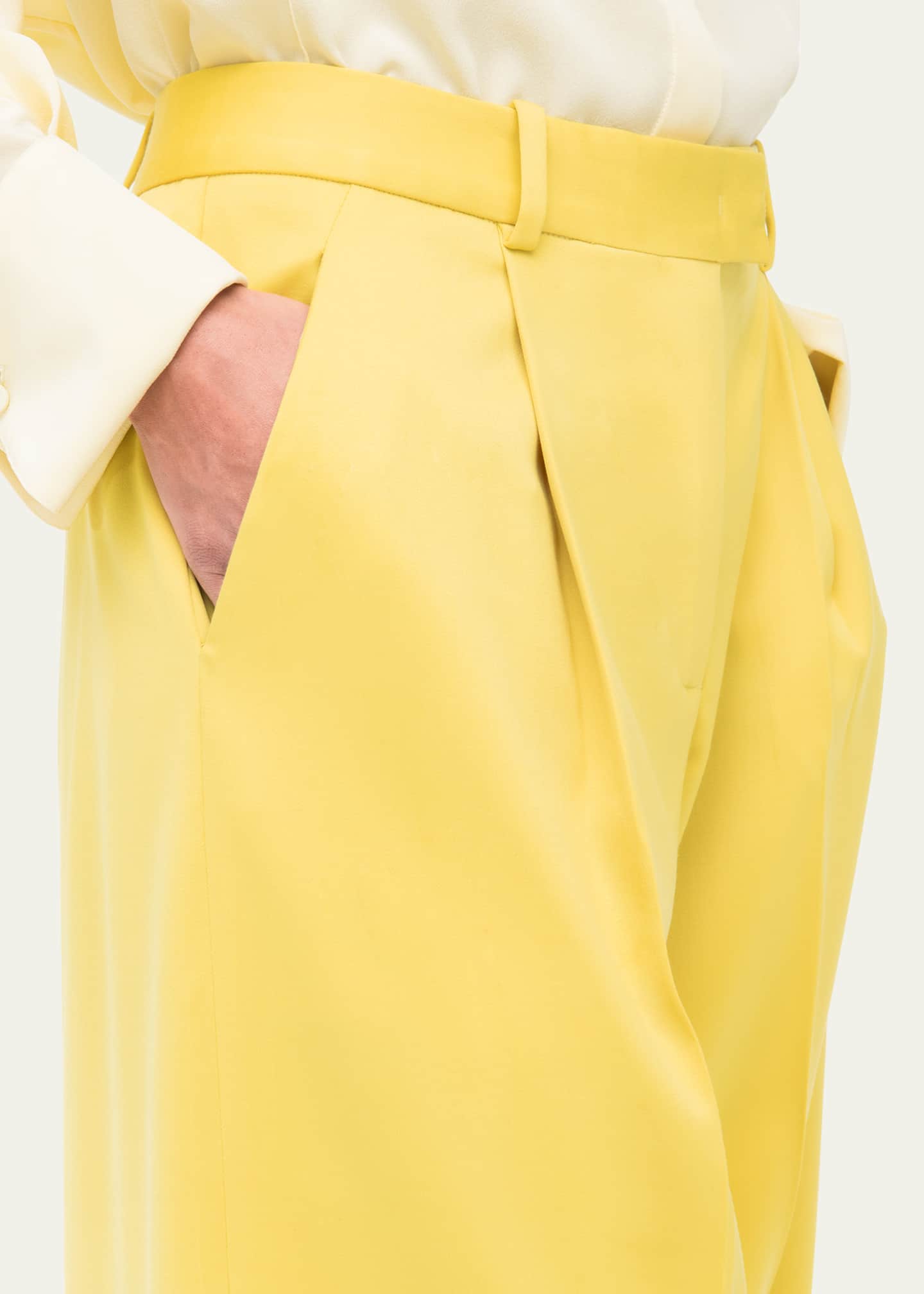 Another Tomorrow Pleated Wide-Leg Wool Pants Image 5 of 5