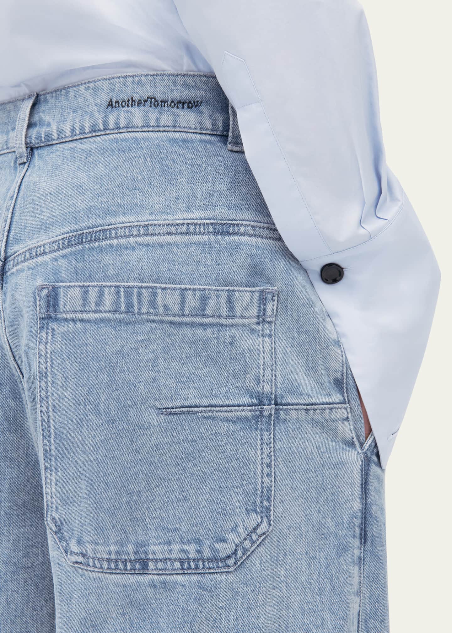 Another Tomorrow Carpenter Denim Wide-Leg Pants Image 5 of 5