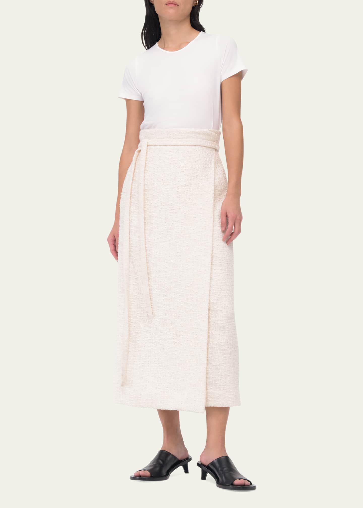 Another Tomorrow Long Tweed Wrap Skirt Image 2 of 5