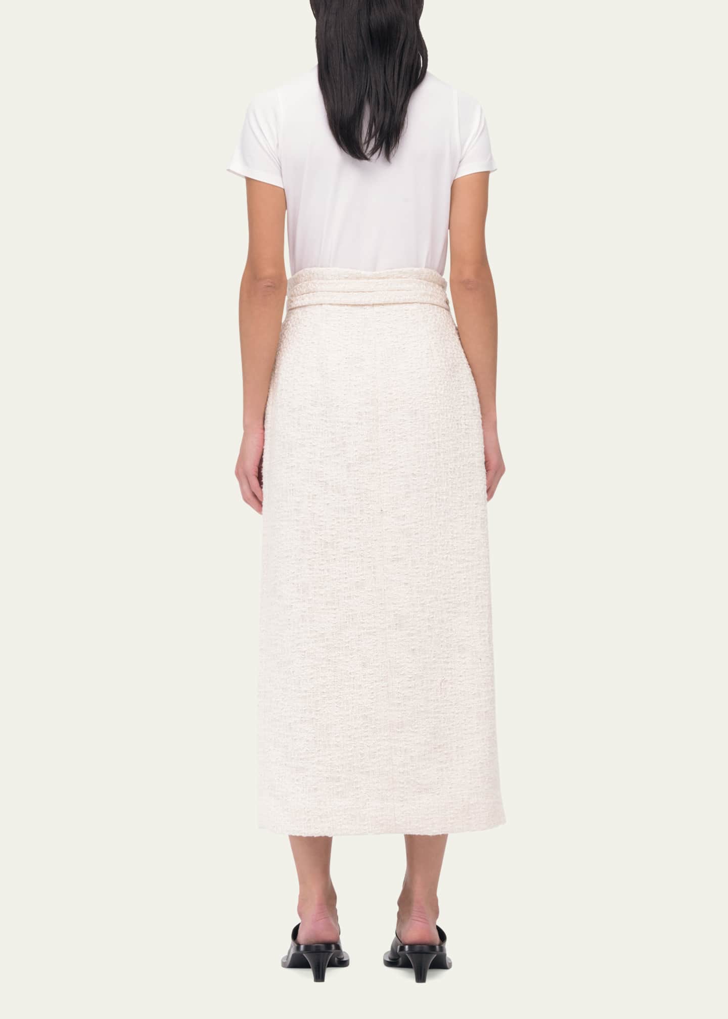 Another Tomorrow Long Tweed Wrap Skirt Image 3 of 5