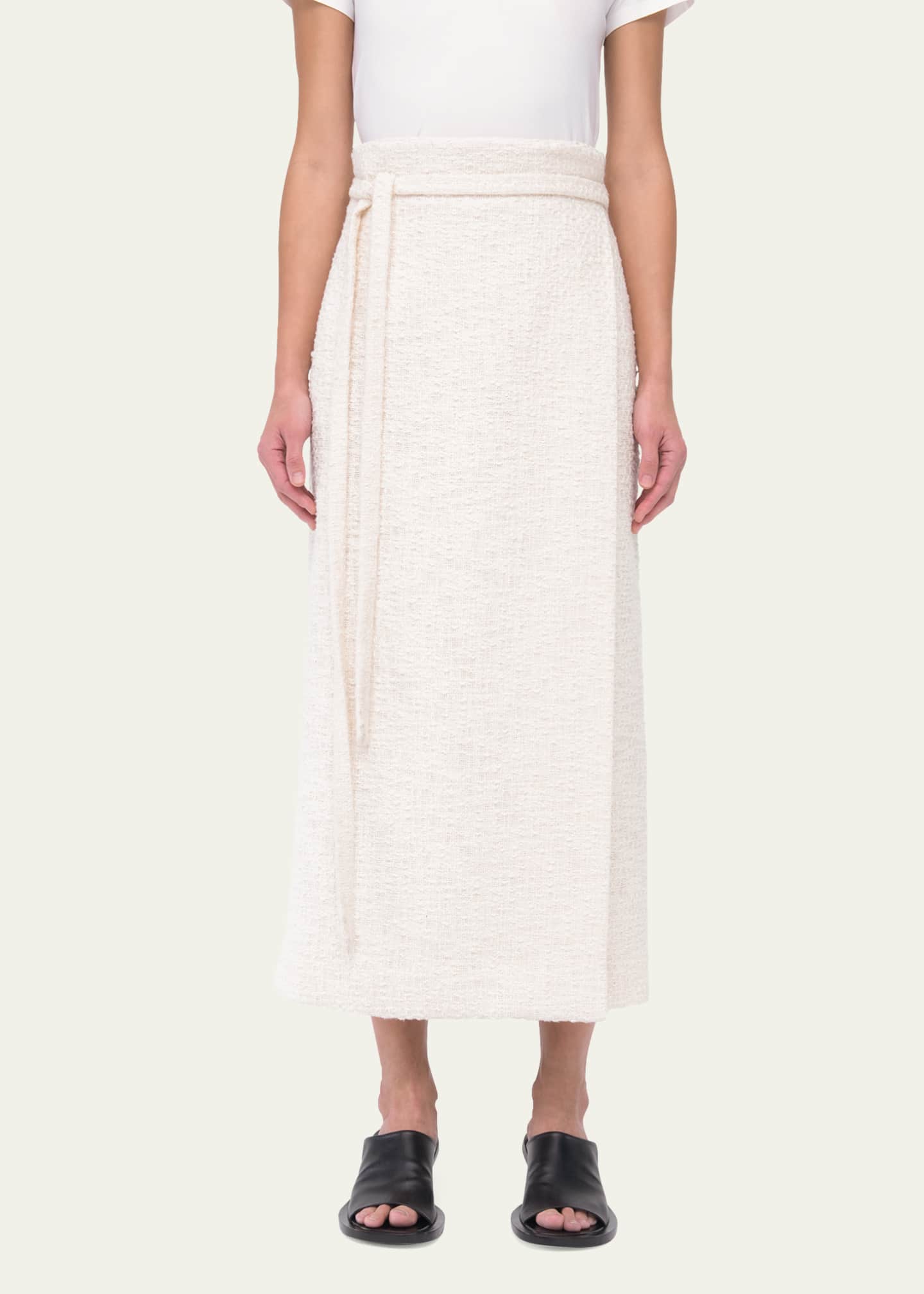 Another Tomorrow Long Tweed Wrap Skirt Image 4 of 5
