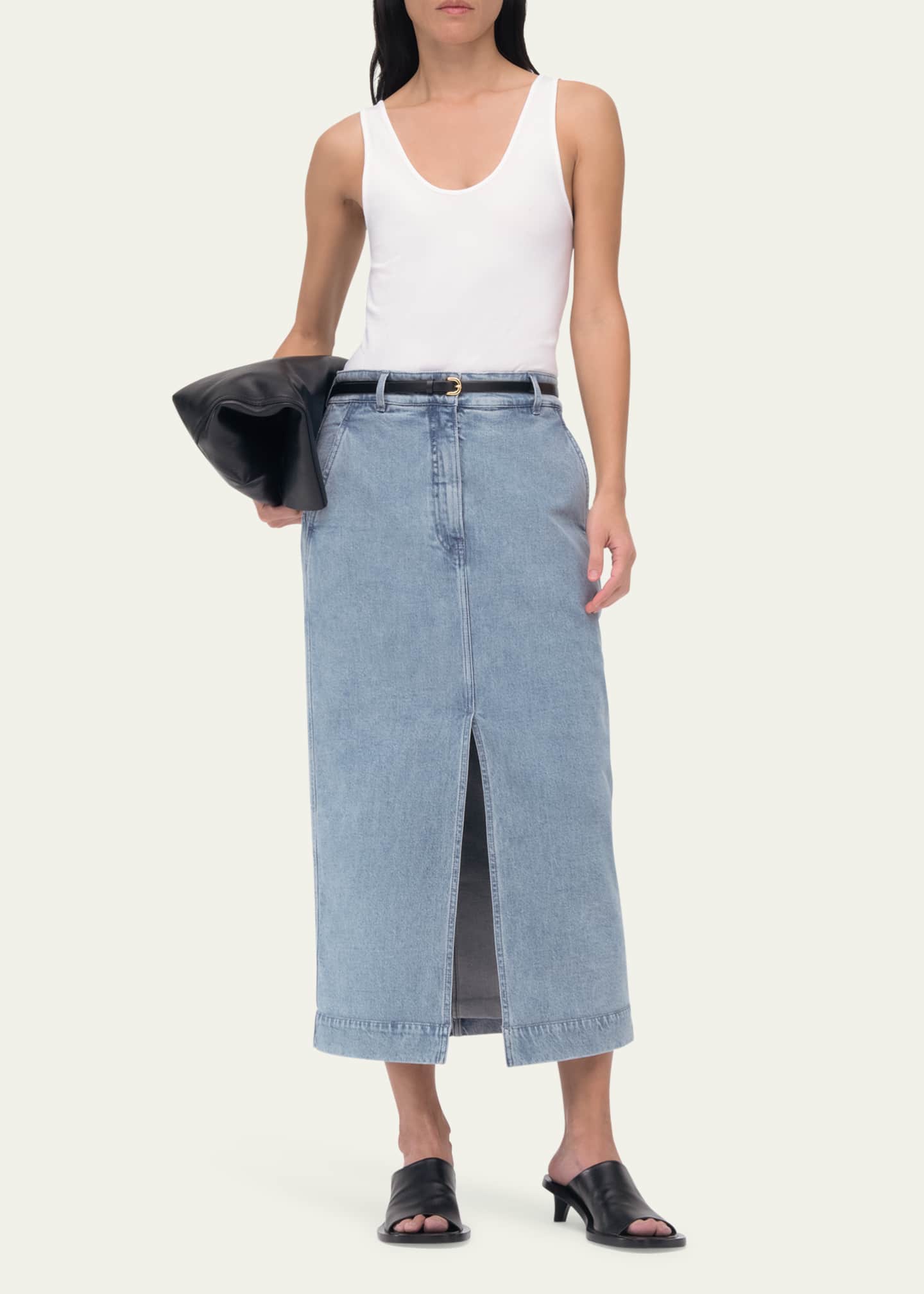 Another Tomorrow Denim Pencil Skirt Image 2 of 5