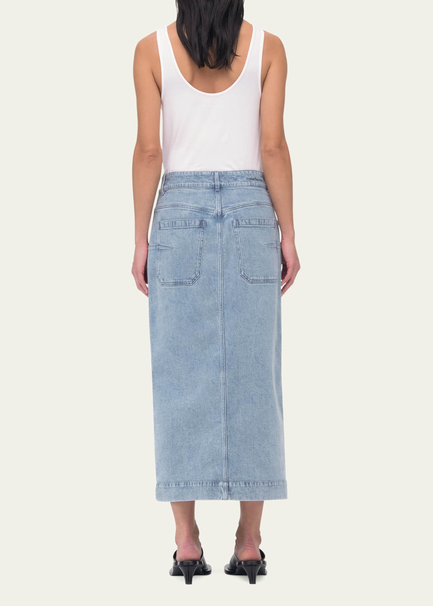 Another Tomorrow Denim Pencil Skirt Image 3 of 5