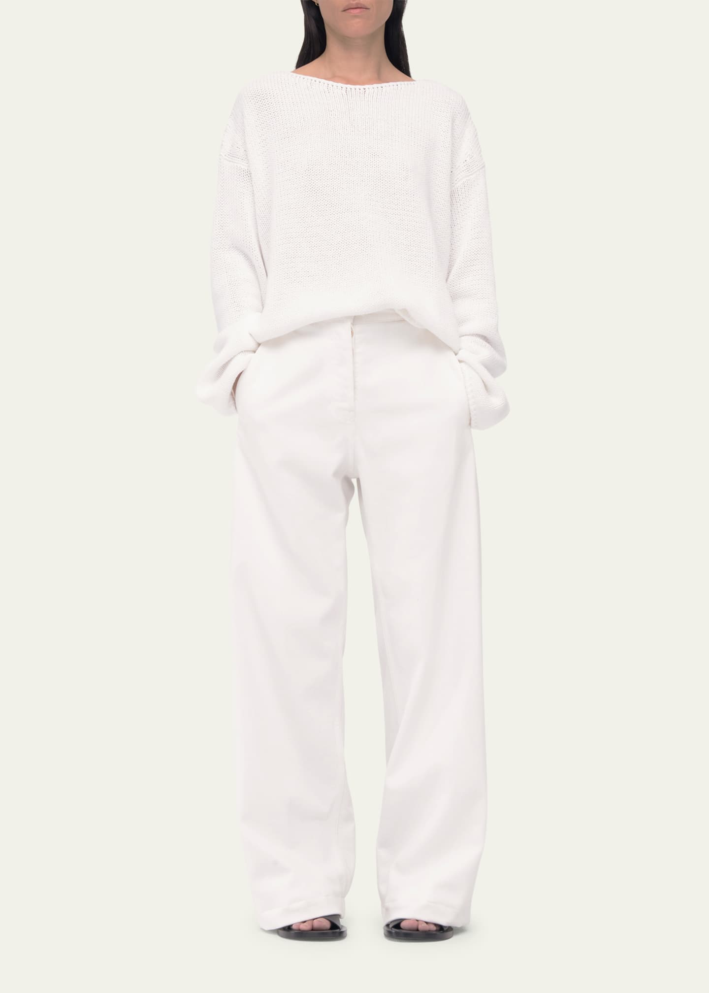 Another Tomorrow Draped Knit Sweater Image 2 of 5