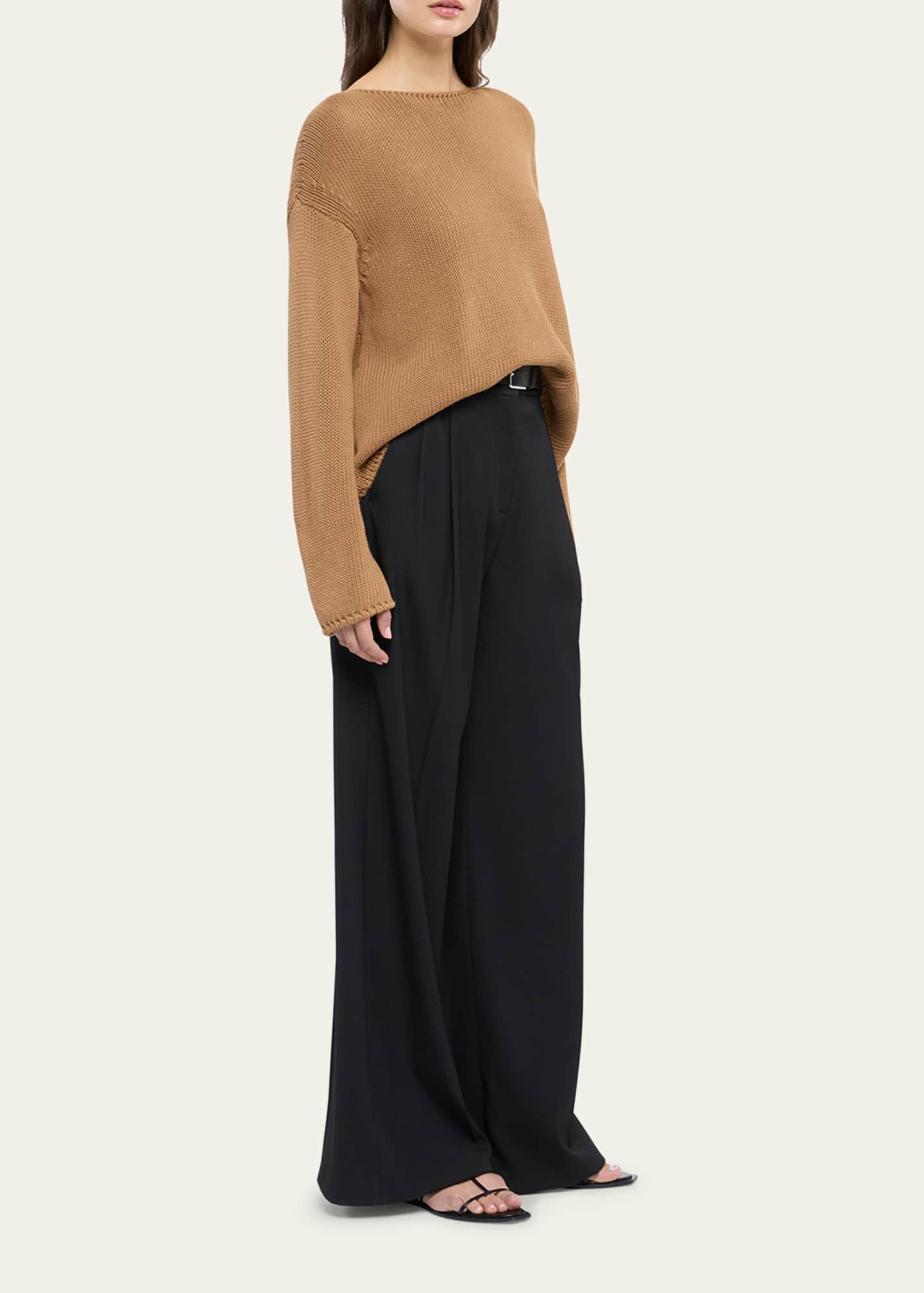 Another Tomorrow Draped Knit Sweater Image 2 of 5