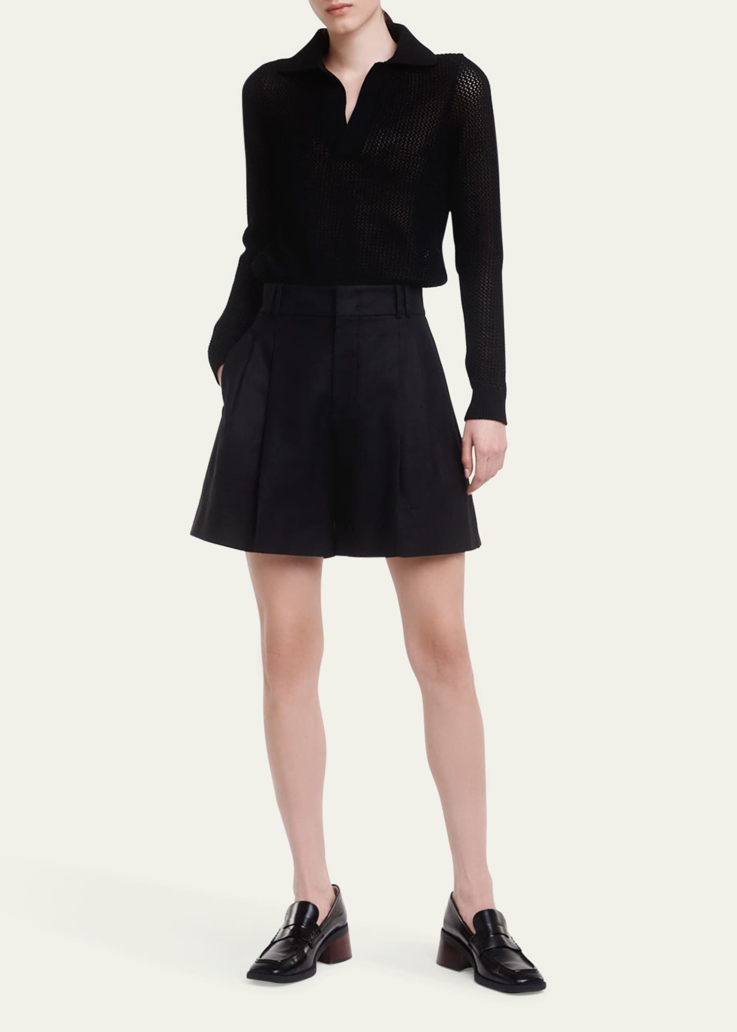 Another Tomorrow Pleated Front Linen Short Image 4 of 5