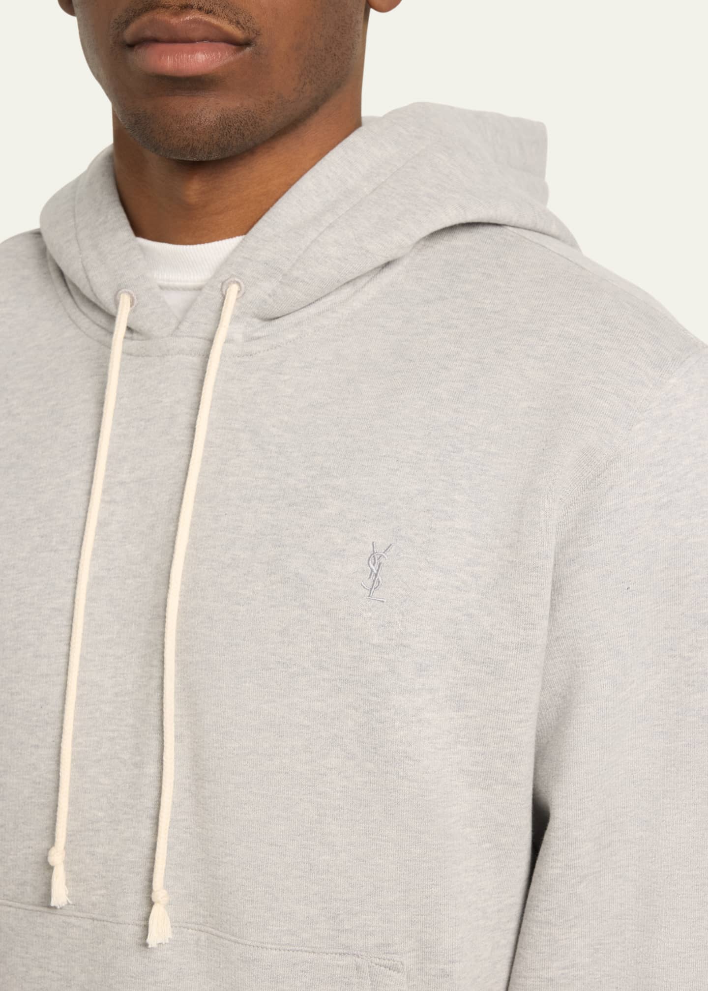 Saint Laurent Men's Cassandra Terry Hoodie Image 5 of 5