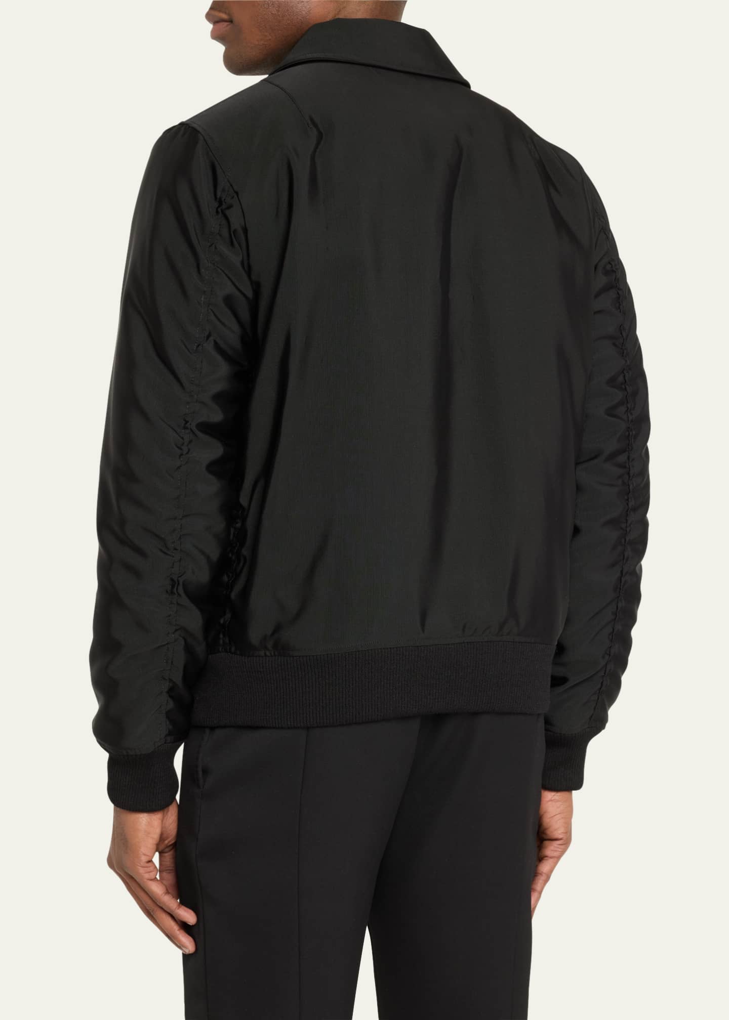 Saint Laurent Men's Faille Bomber Jacket Image 3 of 5