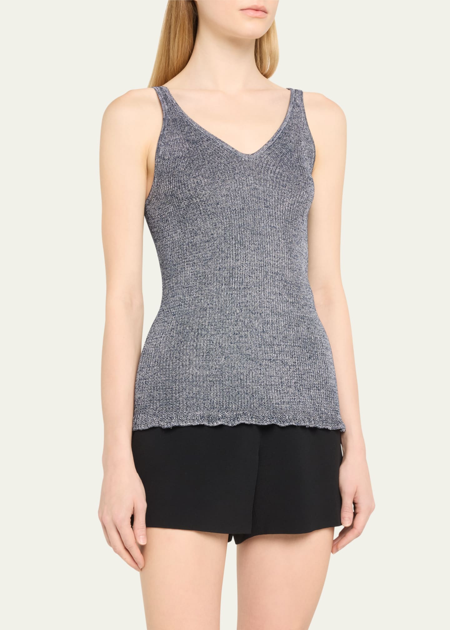 Majestic Filatures Viscose Metallic Rib Tank Top - Bergdorf Goodman