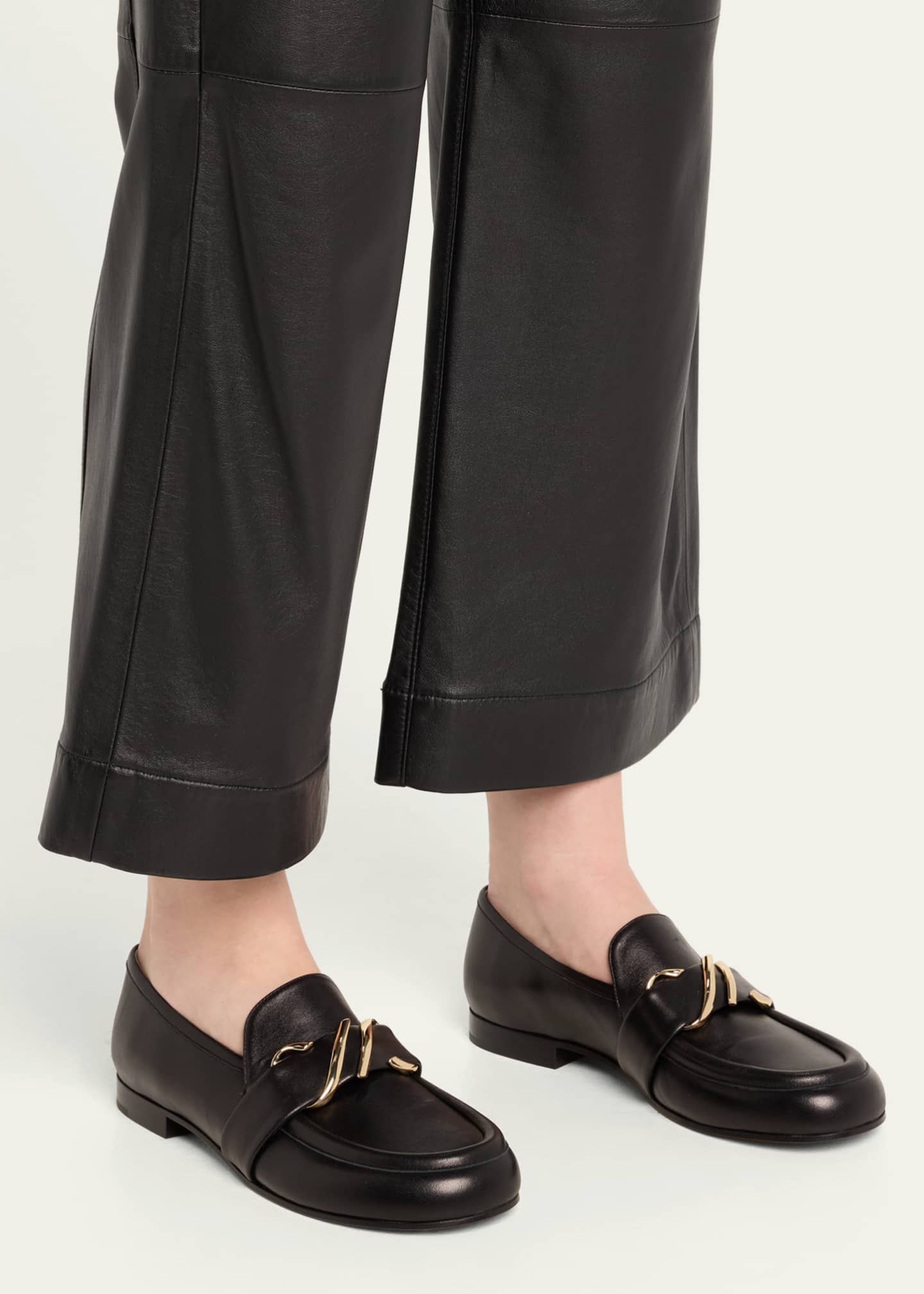 Proenza Schouler Leather Monogram Slip On Loafers