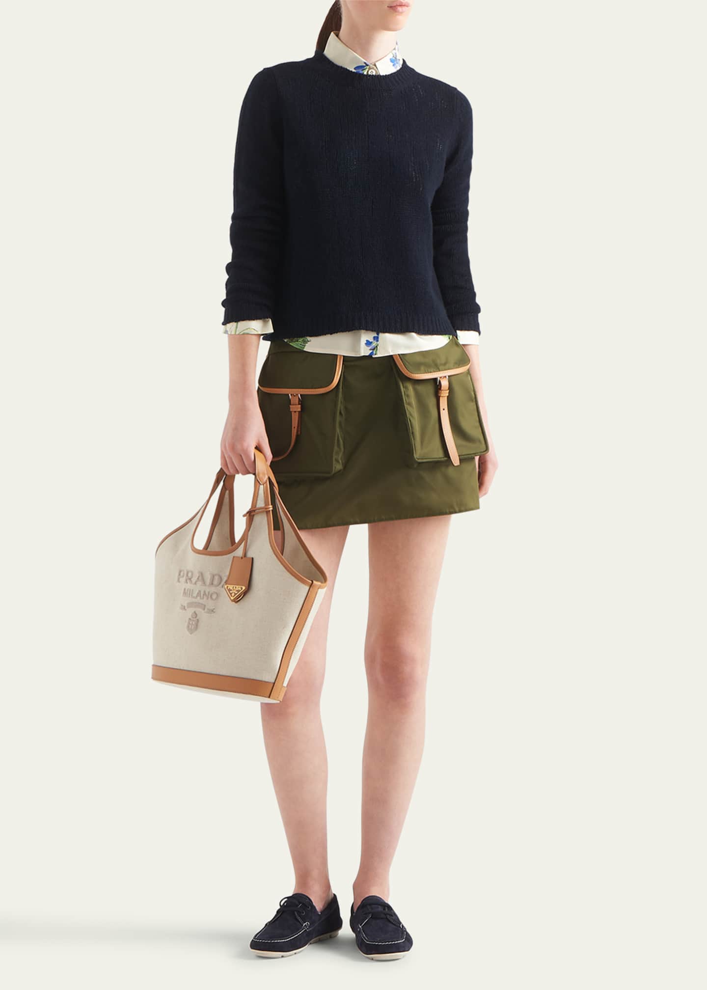 Prada Re-Nylon Utility Pocket Mini Skirt Image 2 of 4