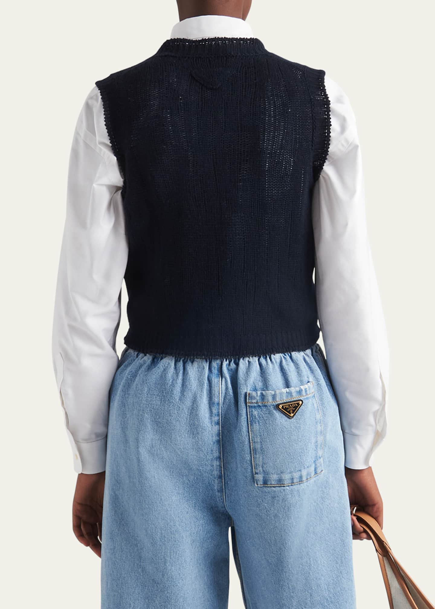 Prada V-Neck Cashmere Sweater Vest Image 3 of 4