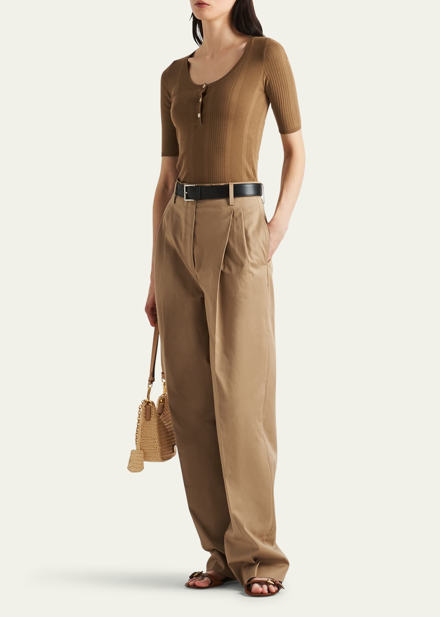 Prada Slim Cotton Knit Shirt Image 2 of 4