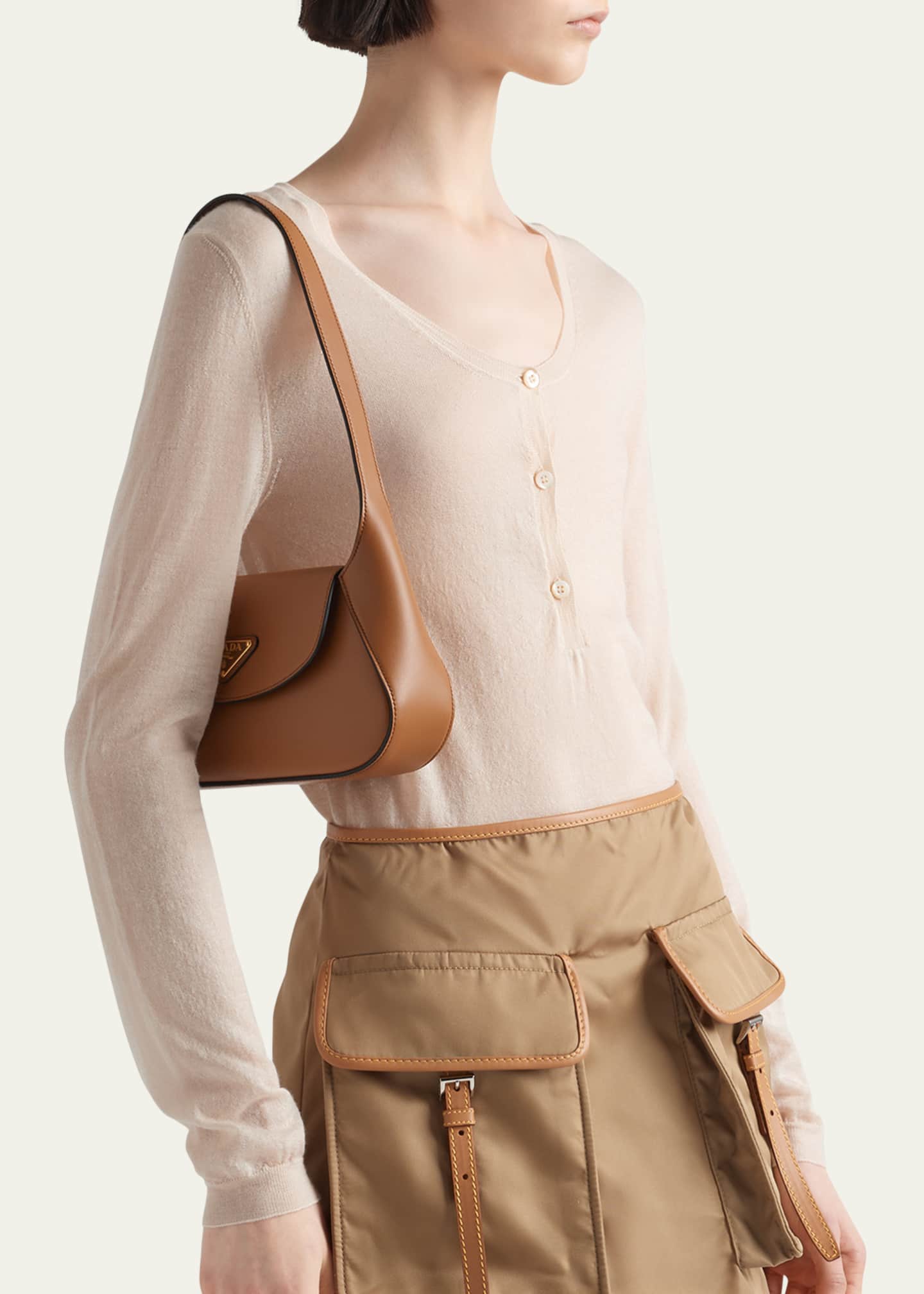 Prada Logo Patch Superfine Cashmere Shirt Image 4 of 5