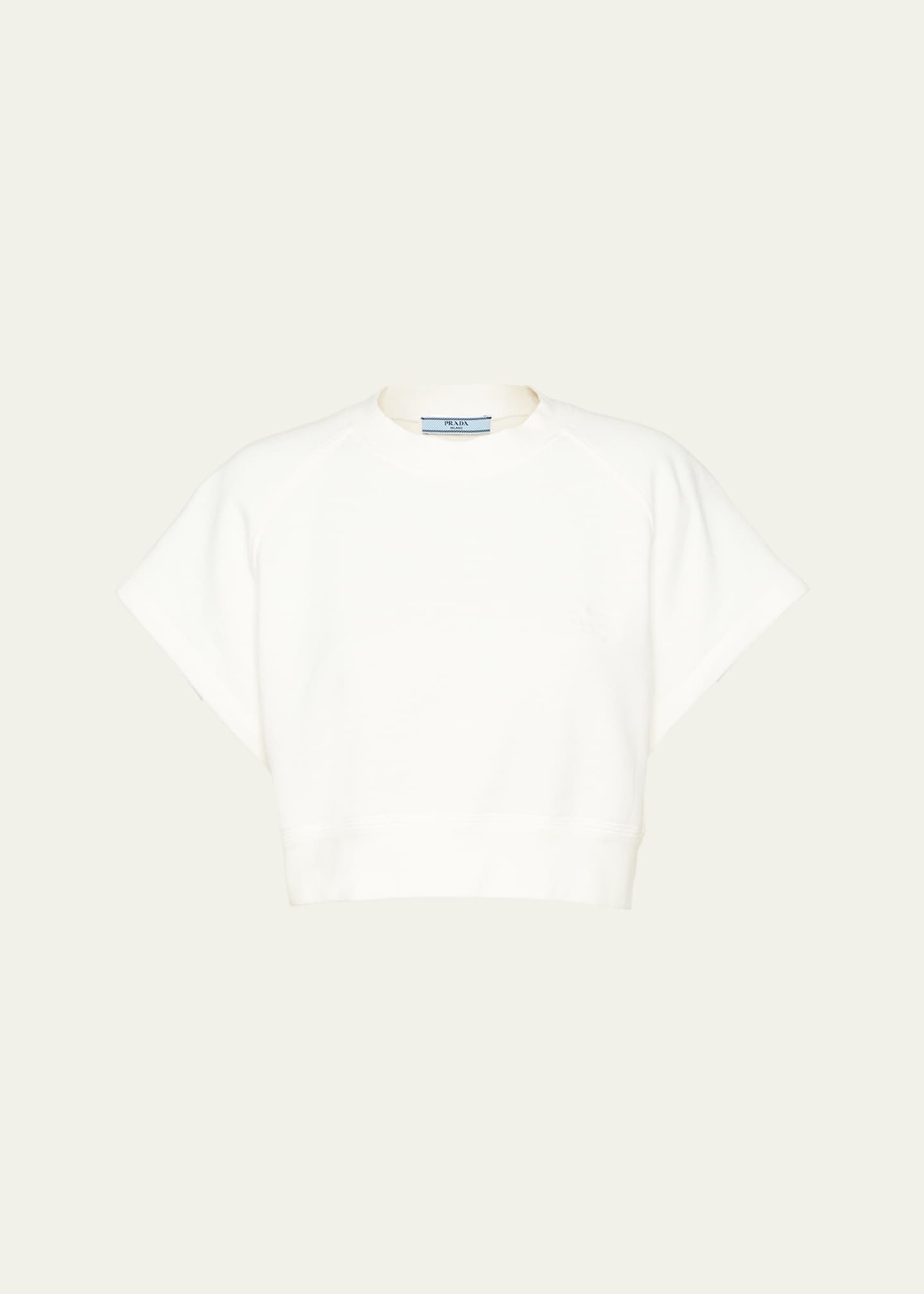 Prada Boxy Cotton Fleece Sweatshirt Image 1 of 4