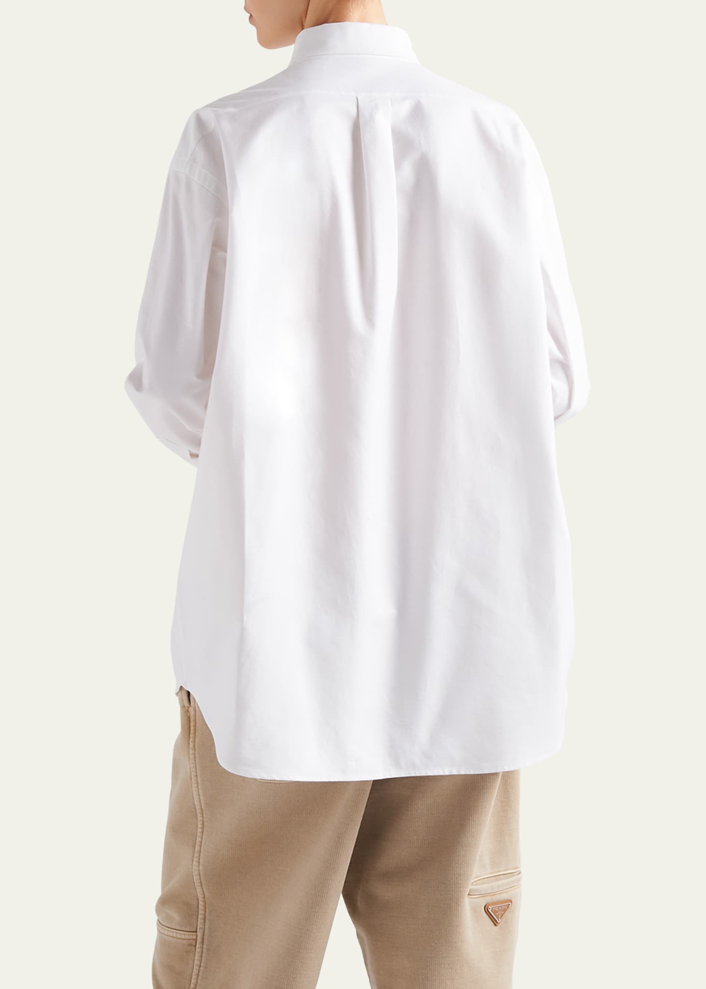 Prada Logo-Embroidered Oxford Menswear Shirt Image 3 of 3