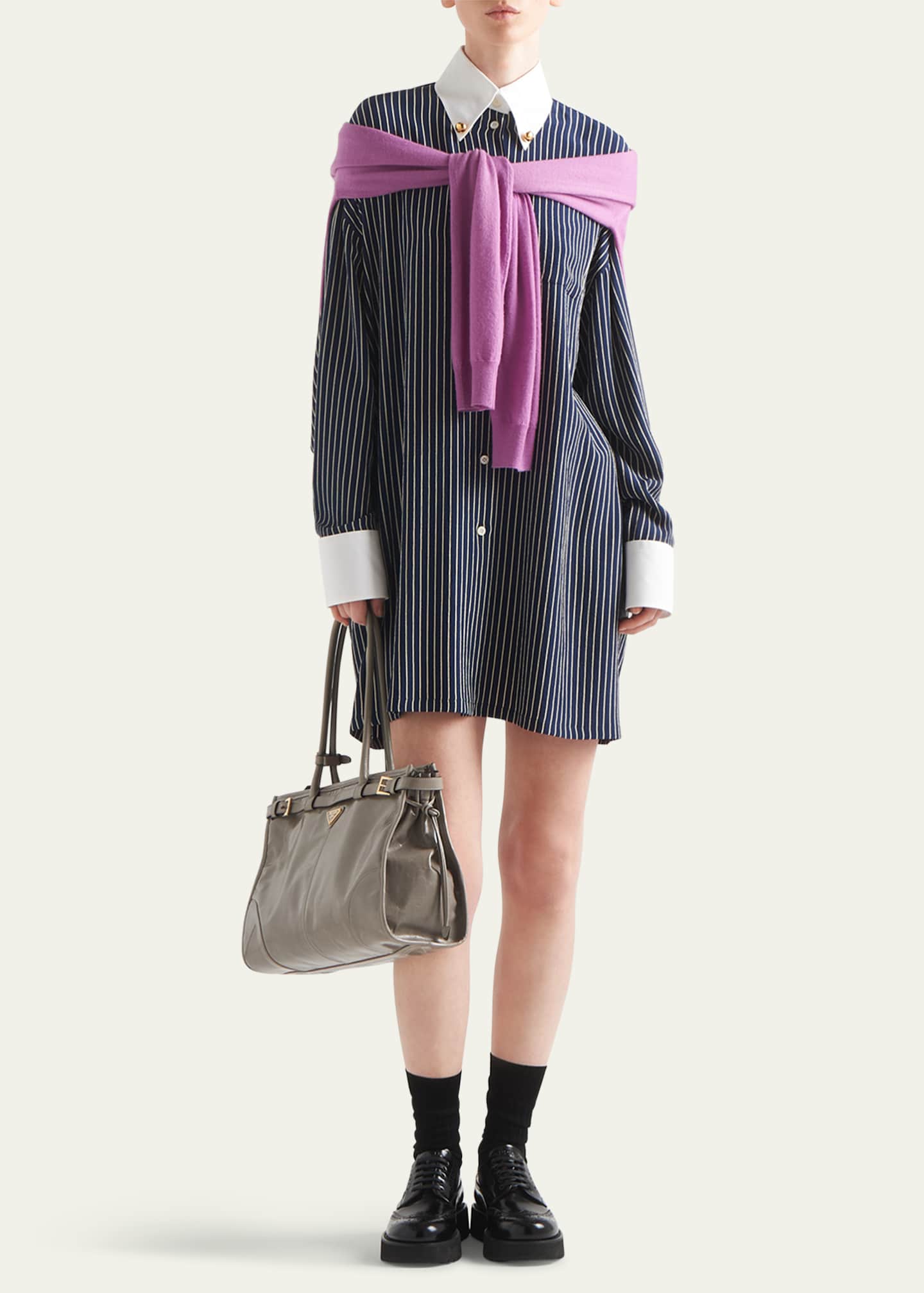 Prada Marocaine Stripe Oversized Shirt Image 2 of 4