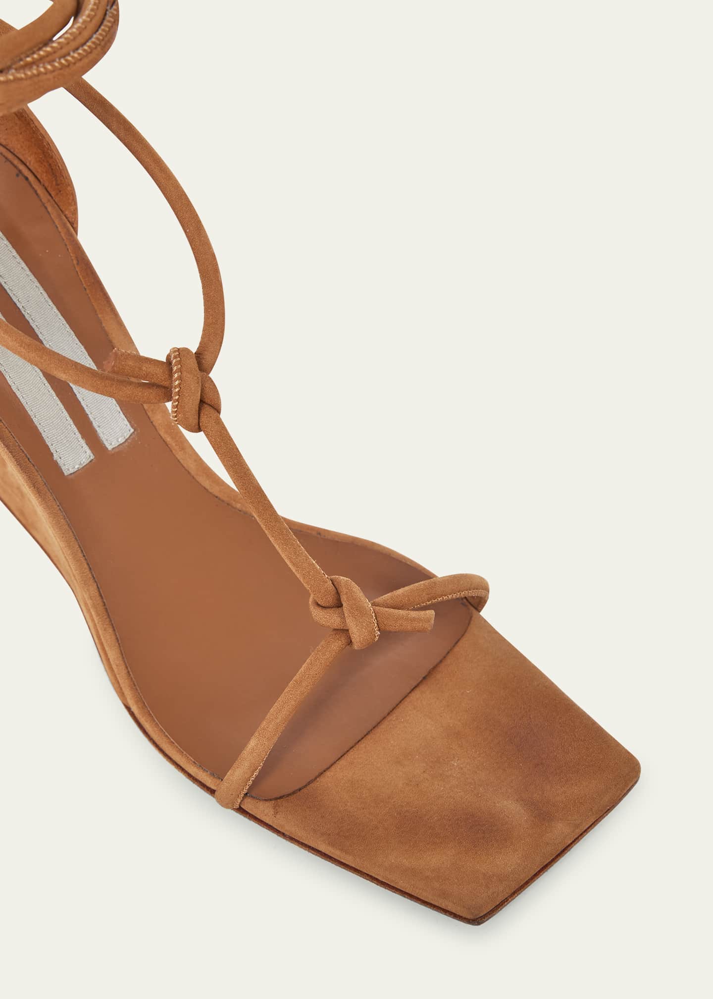 Rick Owens Modern Suede Ankle-Wrap Wedge Sandals Image 5 of 5
