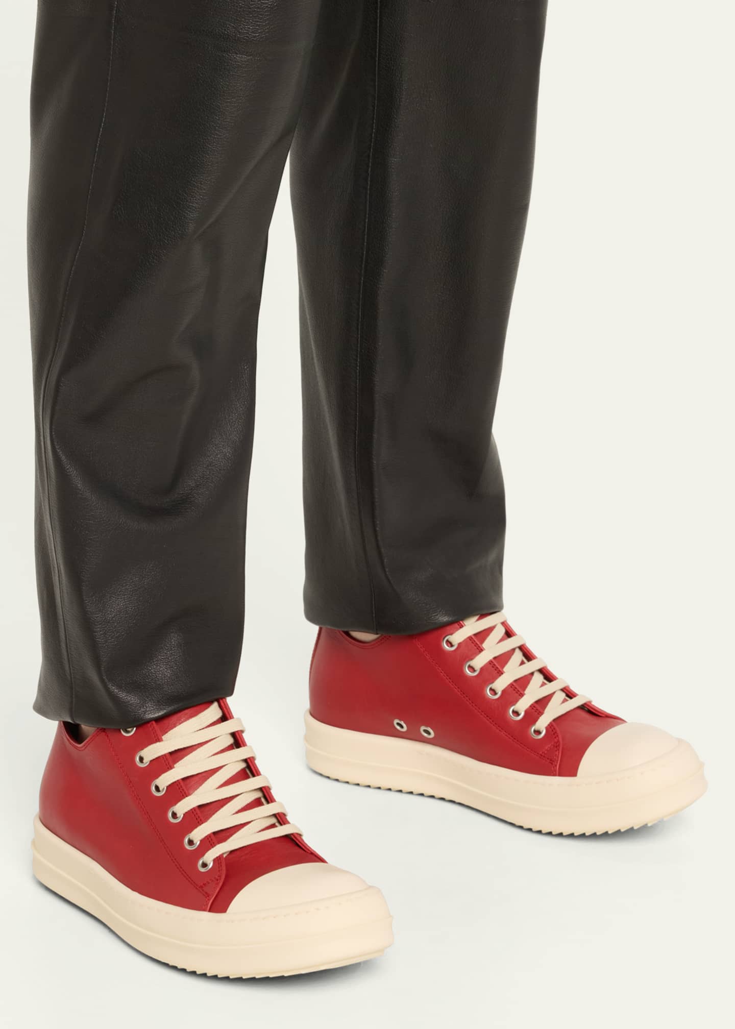 Rick Owens Scarpe Pelle Low-Top Leather Sneakers - Bergdorf