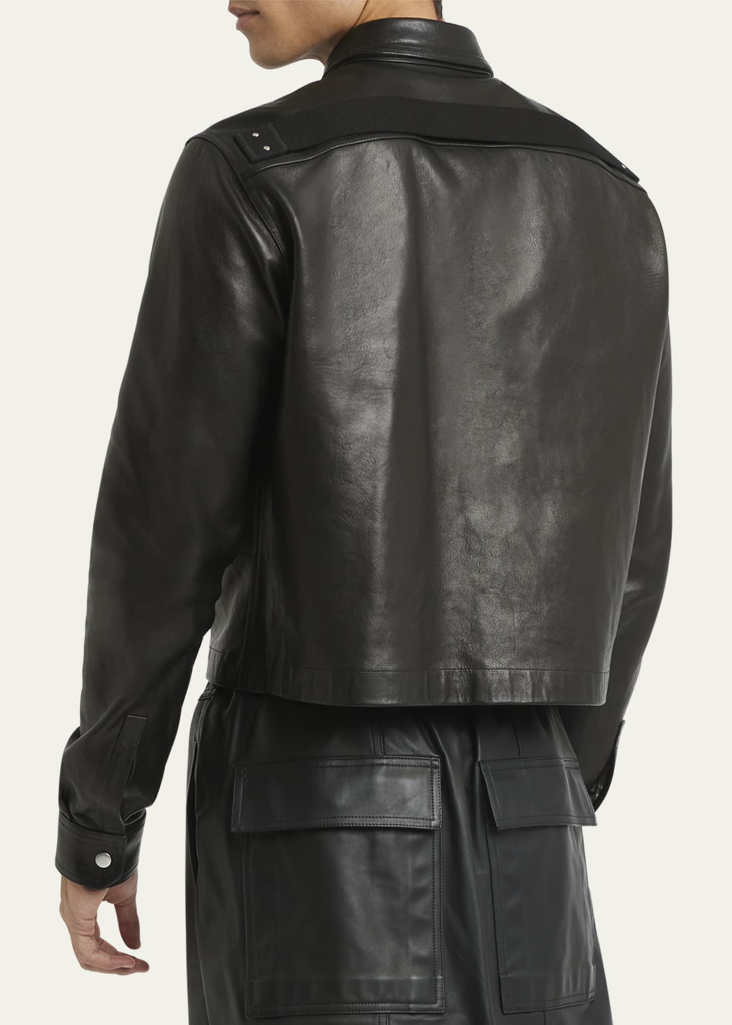 Rick owens cropped leather jacket best sale