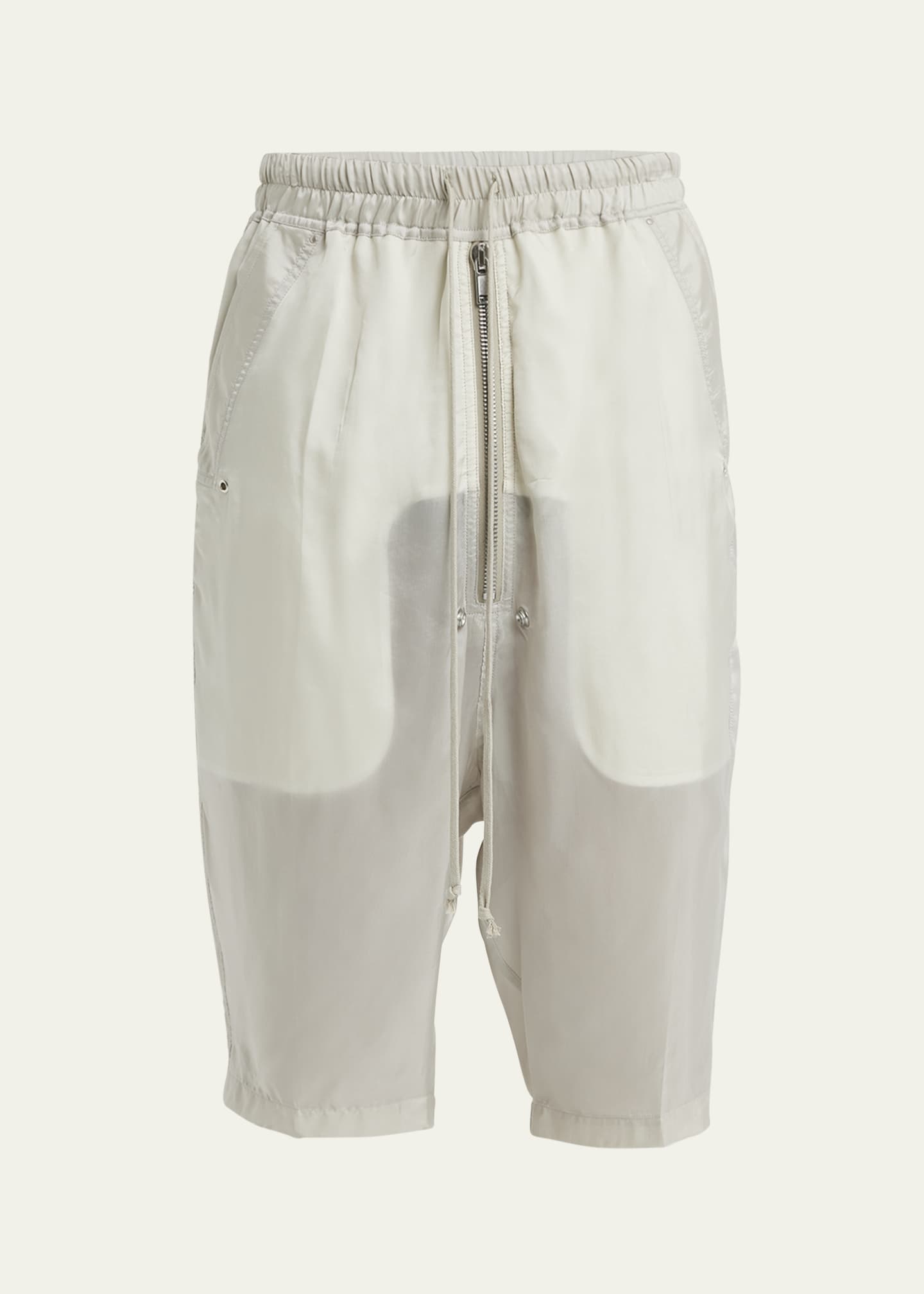 Rick Owens Men's Cupro Sheer Bela Pod Shorts - Bergdorf Goodman