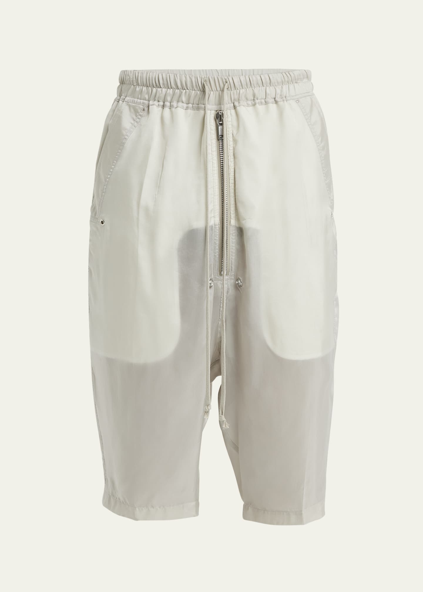 Rick Owens Men's Cupro Sheer Bela Pod Shorts