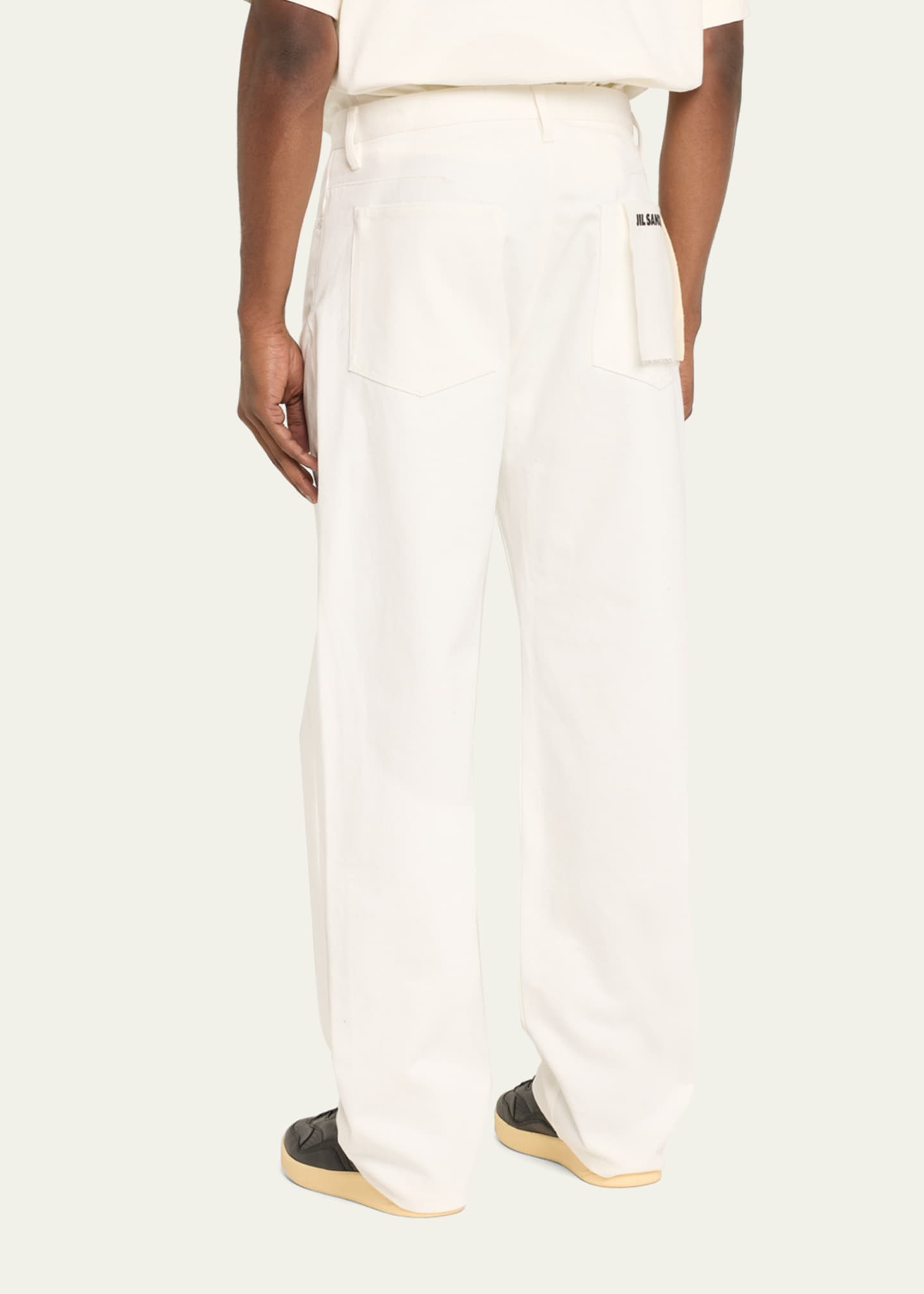 Jil Sander Men's Off White Straight-Leg Jeans Image 3 of 5