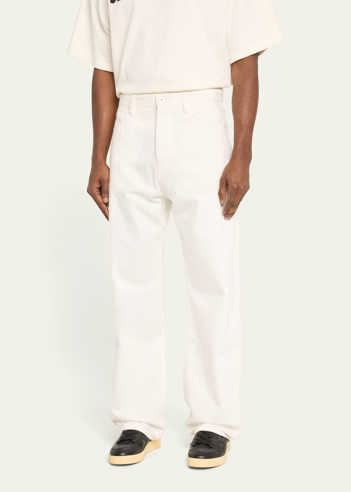 Off white straight leg jeans shop