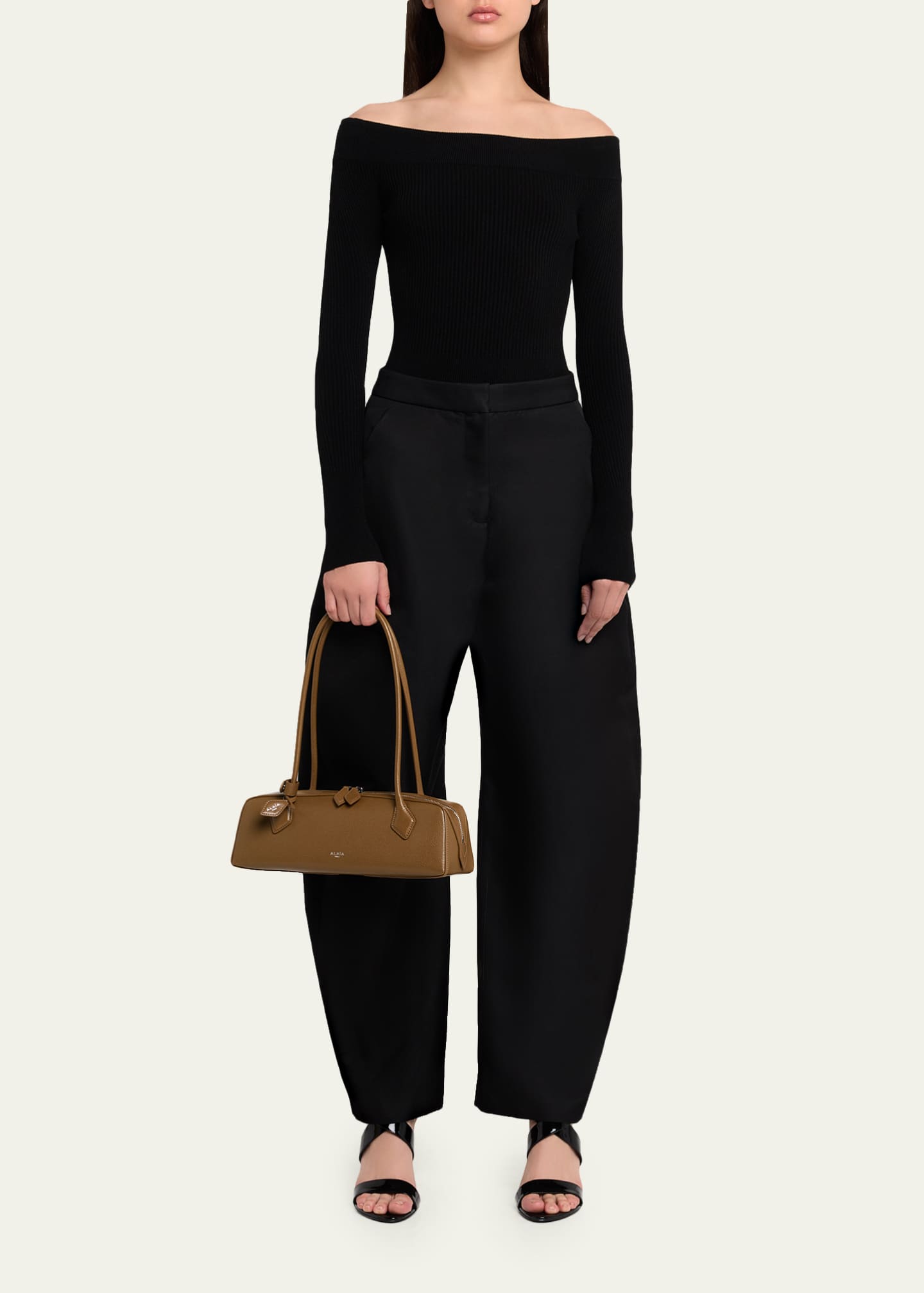ALAIA Le Teckel Medium Shoulder Bag in Goatskin - Bergdorf Goodman