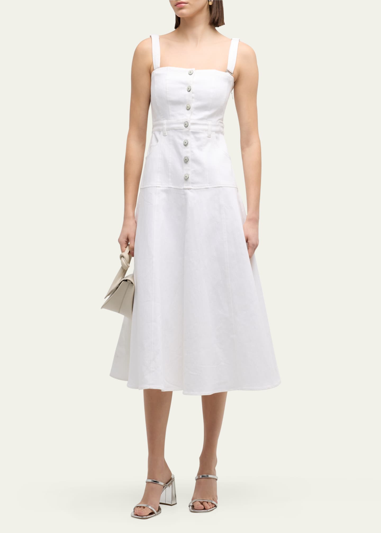 Fit and flare pinafore dress outlet