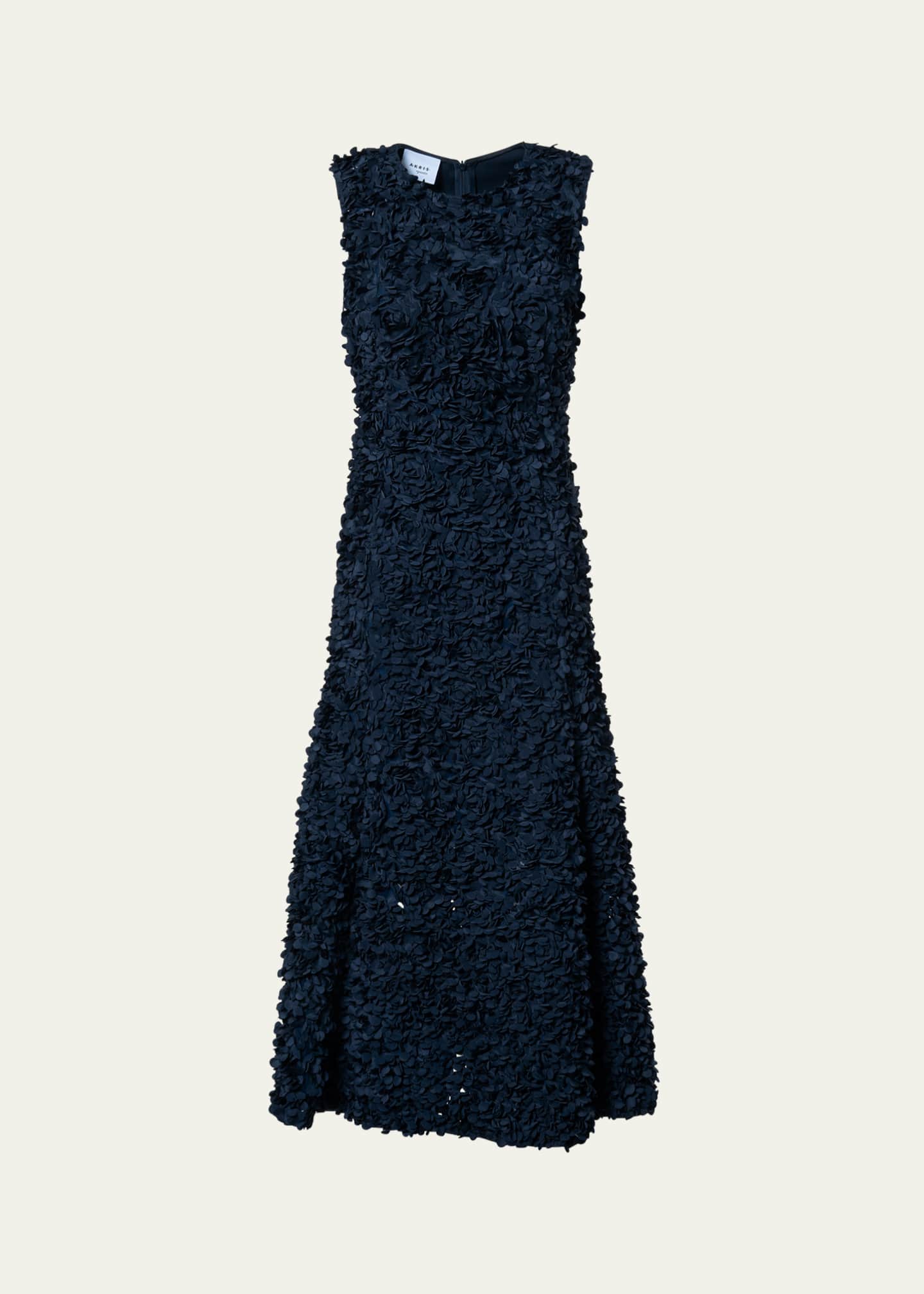 Akris punto Mix Media Midi Dress with 3D Lasercut Floral Detail Image 1 of 5